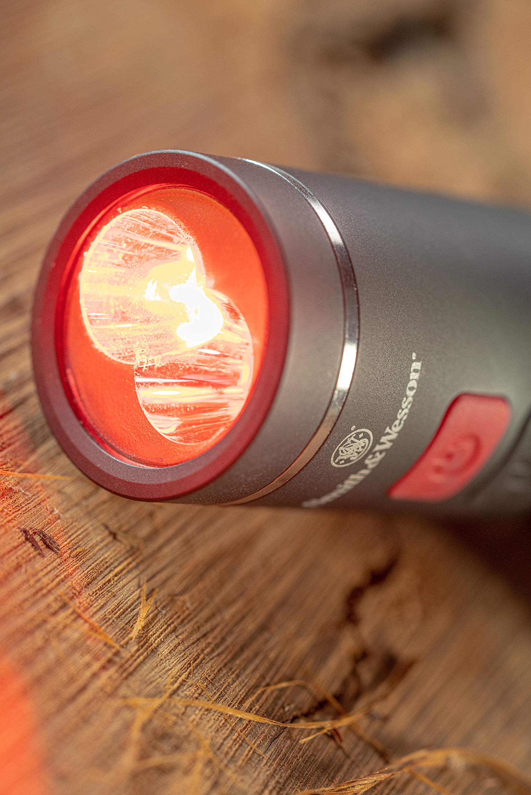 Smith & Wesson Flashlight, Dual Beam, 2 Color LEDs, Heavy Duty, One Size, Black, Model 1117279
