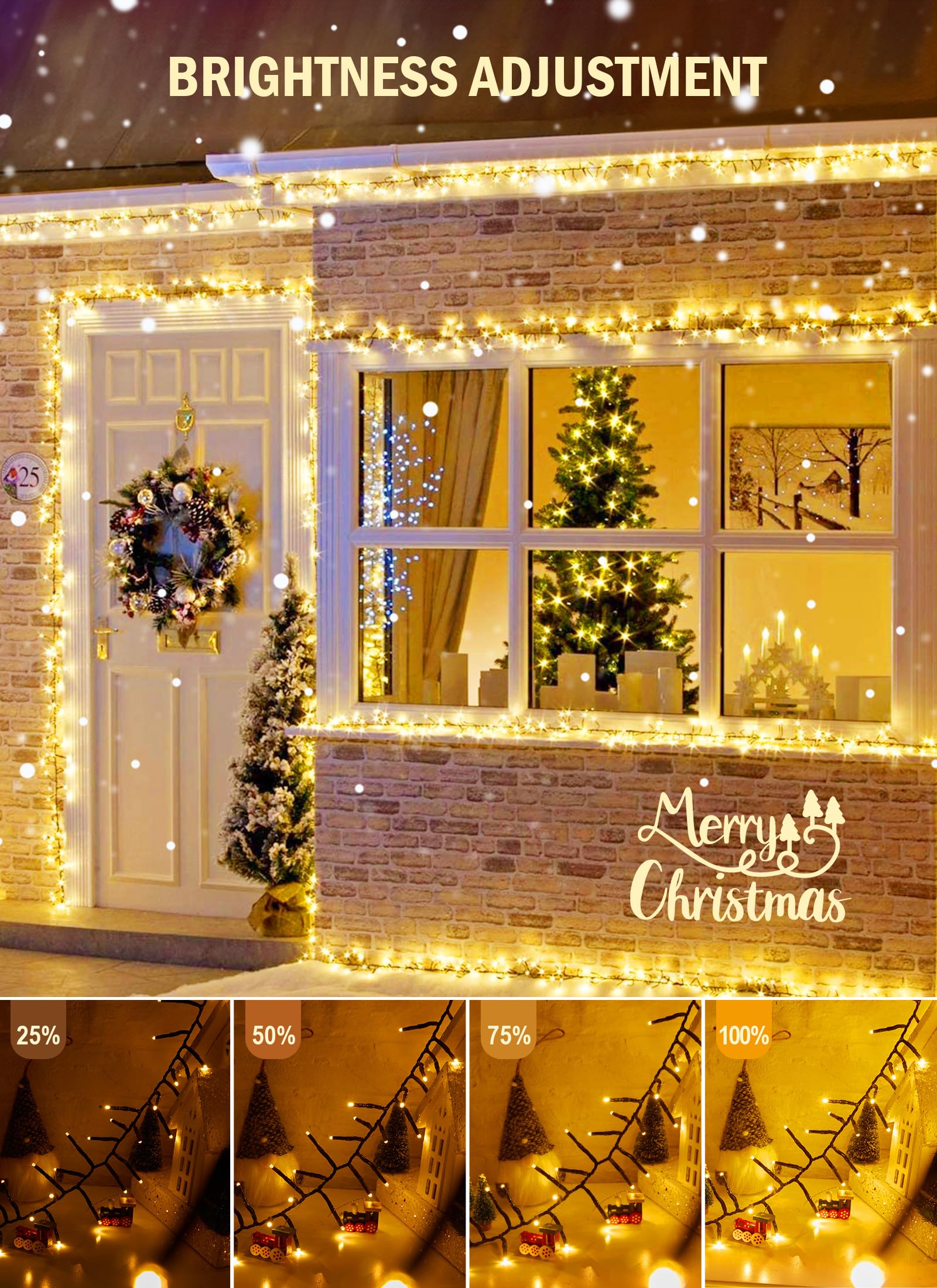 Christmas Tree Lights Outdoor Cluster Lights - 1000 Led 50 Ft Christmas Firecrackers String Lights, 12 Modes Timer Remote Waterproof Plug In Twinkle Fairy Lights For Xmas Tree Garland Window Party