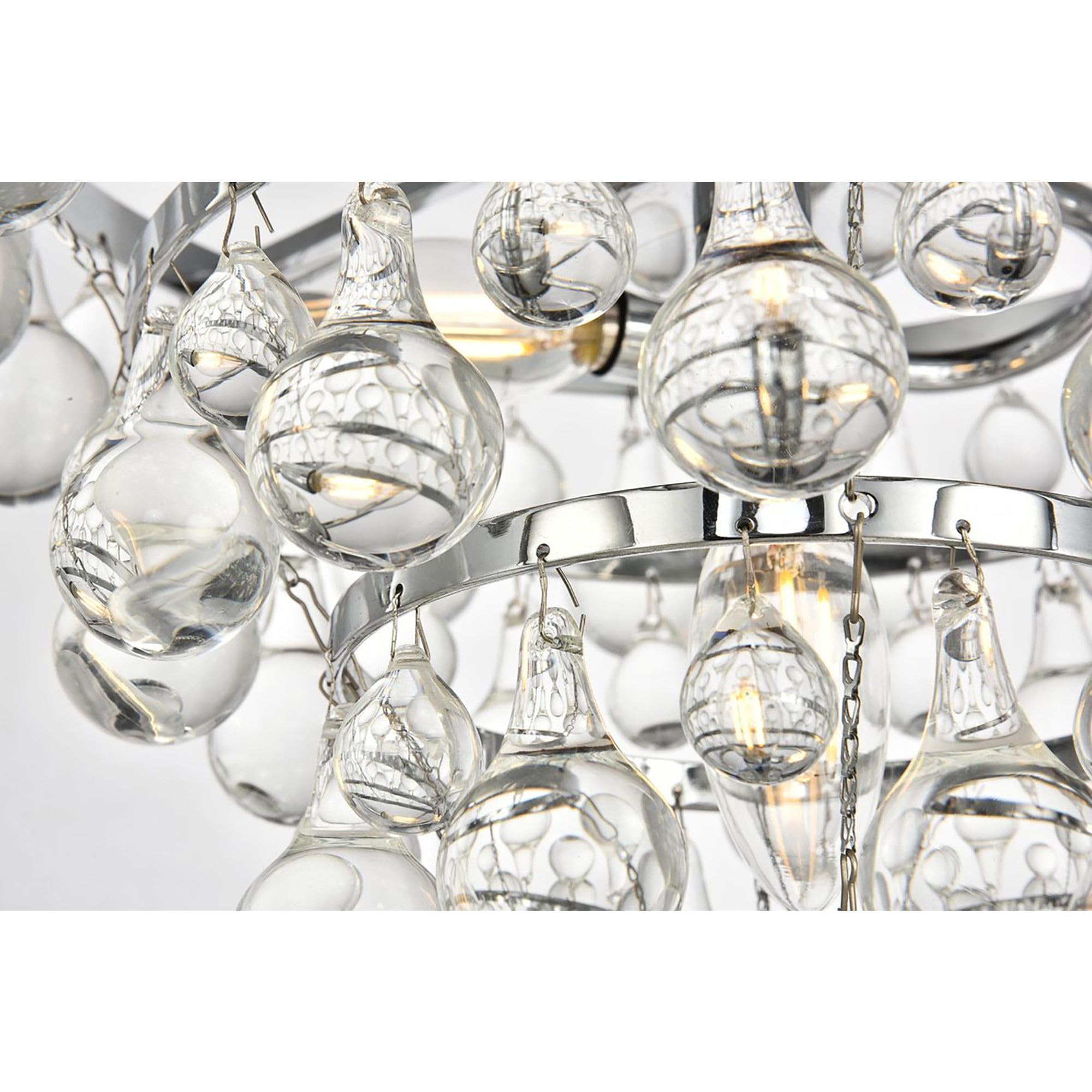 Elegant Lighting Living District Indoor Modern Home Decorative Bright Ceiling Kora Collection Pendant D13 H10.9 Lt:3 Chrome Finish