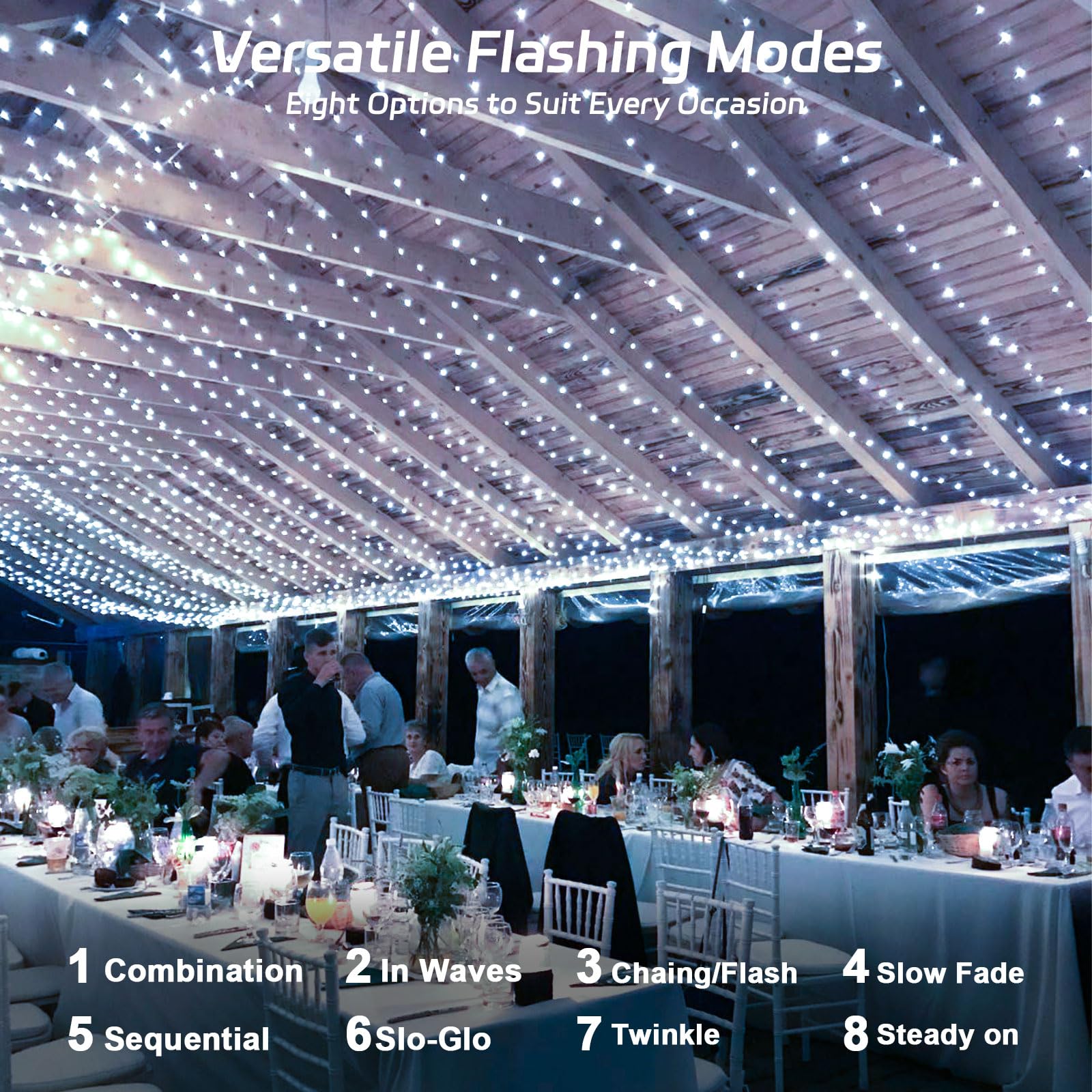 Cshare Solar Fairy Lights Outdoor Waterproof,16.4Ft 50Led Solar String Lights For Outside 8 Modes 2 Packs For Patio Backyard Gar