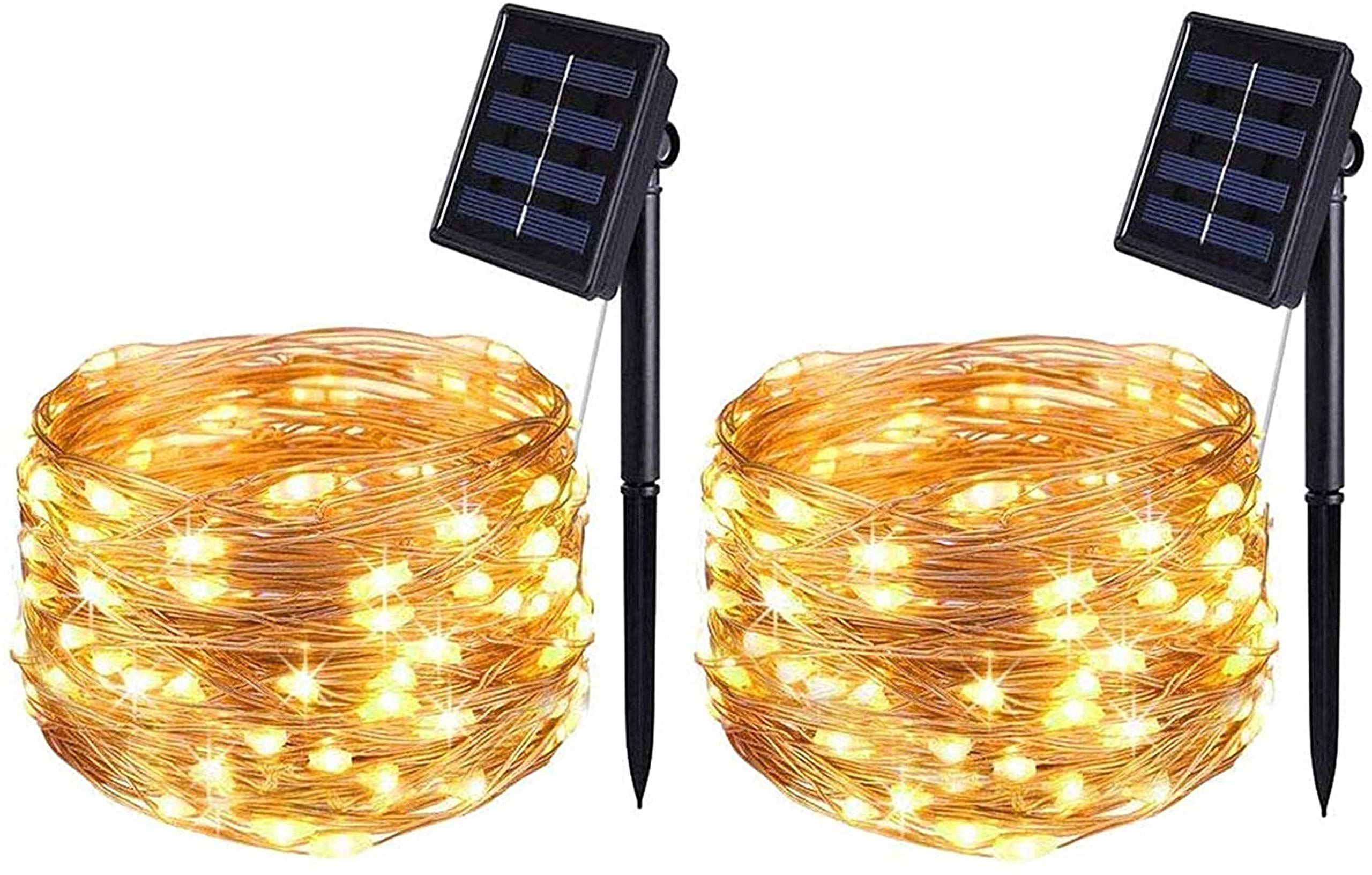 BOLWEO Halloween Solar Fairy Lights Outdoor, Orange and Purple String Lights 39.4Ft 120 LED, IP65 Waterproof Solar Outdoor Light
