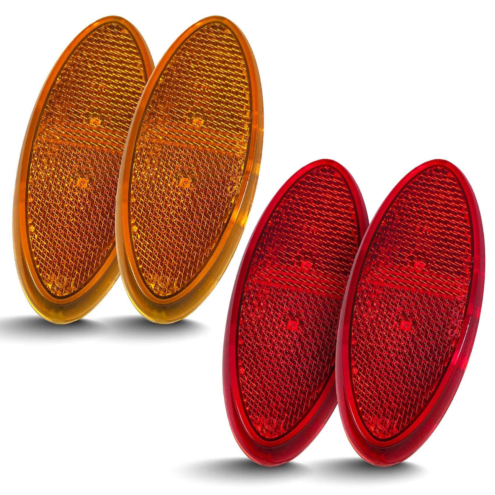 Command Electronics 12V LED RV & Trailer Clearance Light - Surface Mount, Amber & Red, Polycarbonate, 4-Pack