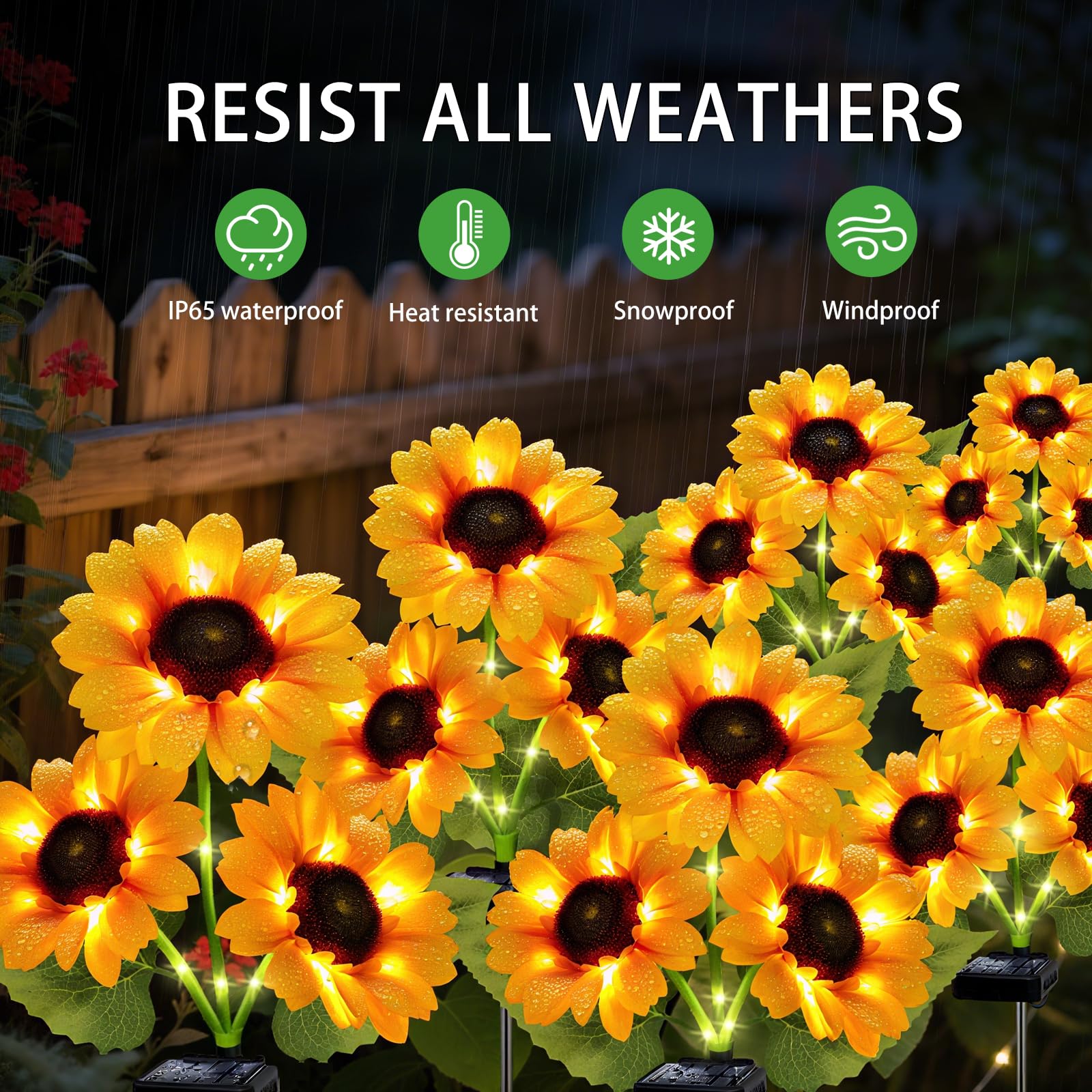 Solar Garden Lights Outdoor  5 Pack Sunflower Lights With 15 Large Sunflower  Waterproof Garden Decor  Birthday Gifts For Mom Grandma  Decorative Solar Flowers For Pathway Patio Yard Fall Decorations
