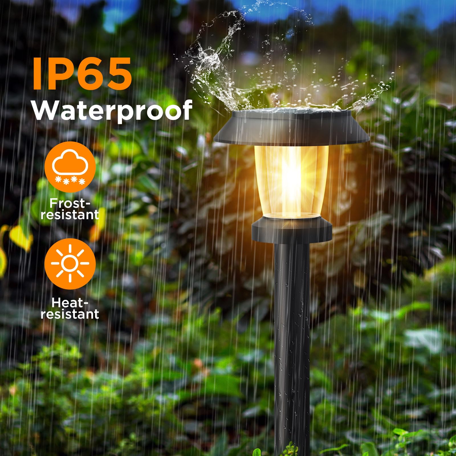 ALEPOD Solar Pathway Lights - 12 Pack Waterproof Garden Lights, Warm White, 3 Lighting Modes for Yard, Lawn, Walkway, Driveway