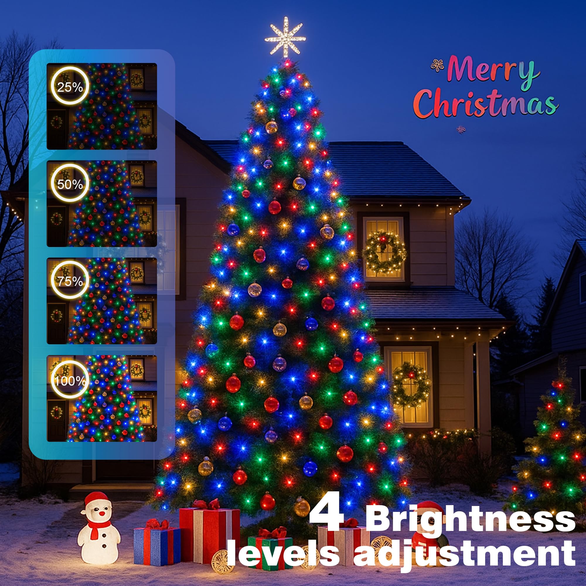 Domolli Christmas Lights 500Led 164 Ft  Waterproof Christmas Tree Lights With 8 Modes  Remote Control 3 Timers & Memory Function Xmas Decorations For House And Holiday (Multicolor)
