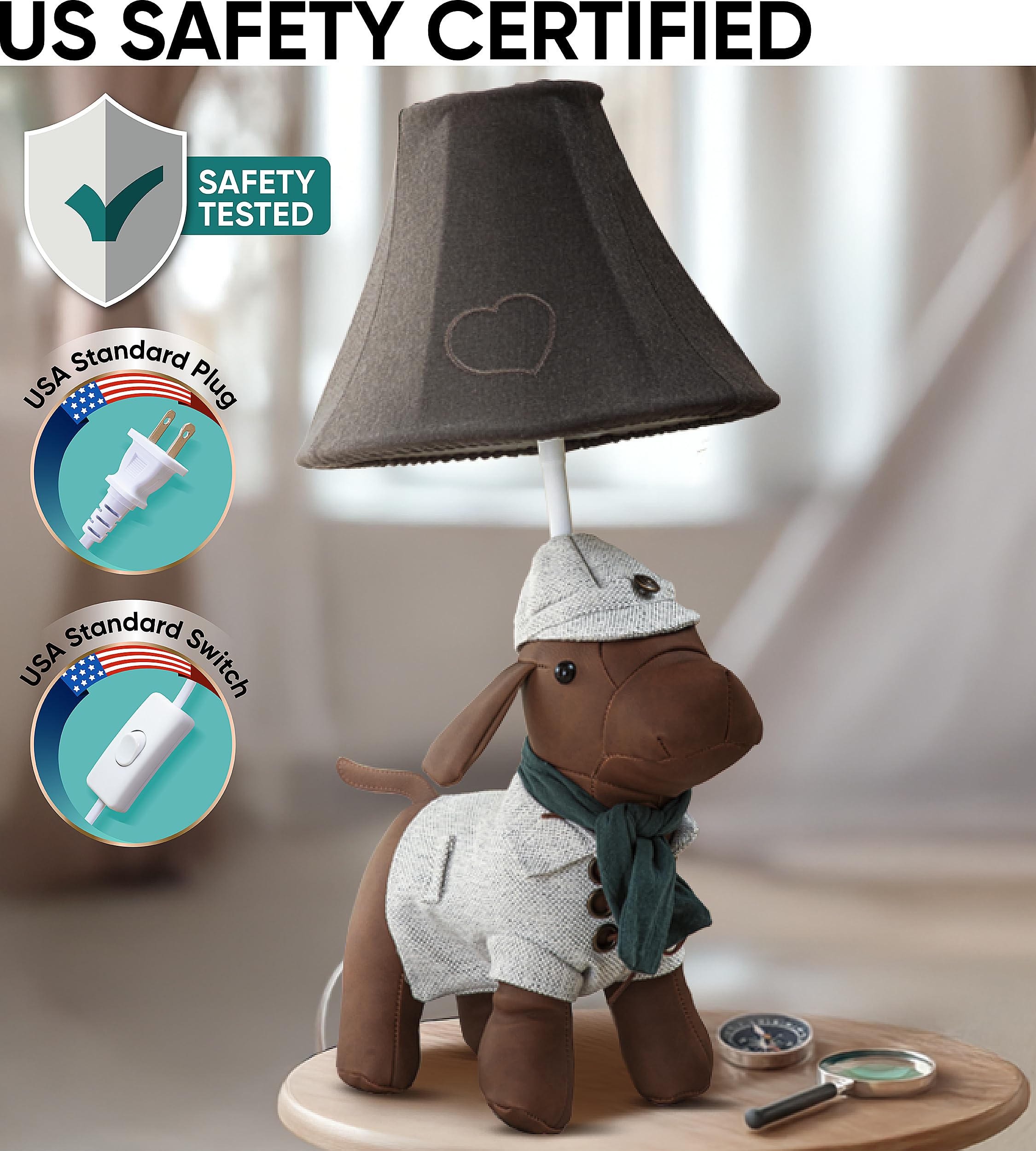 Dog Kids Lamp For Boys Bedroom - 20  Animal Lamp For Kids Room - Cute Christmas Gifts  Birthday Gifts For All Ages: Toddler Girls  Children  Grandkids 3 4 5 And Up Years Old  Sister Brother  Sibling