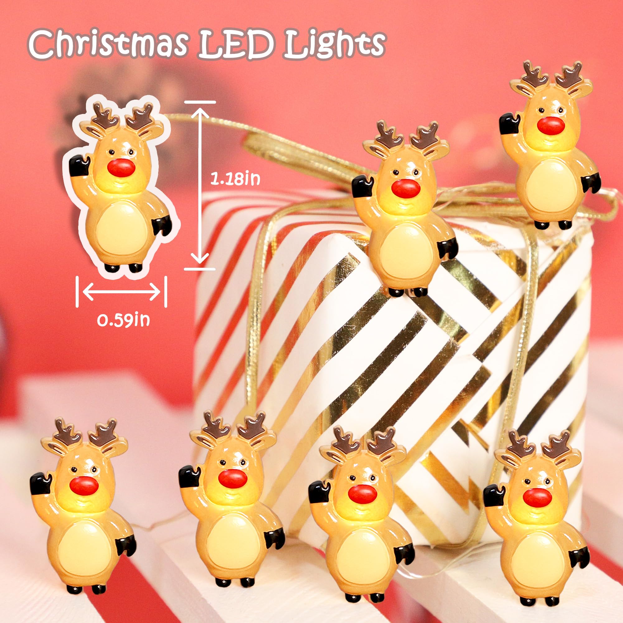 Silverstro Snowman Christmas String Lights for Bedroom 10 Ft 30 LED USB & Battery Powered Fairy Lights with Remote - Kid's Room