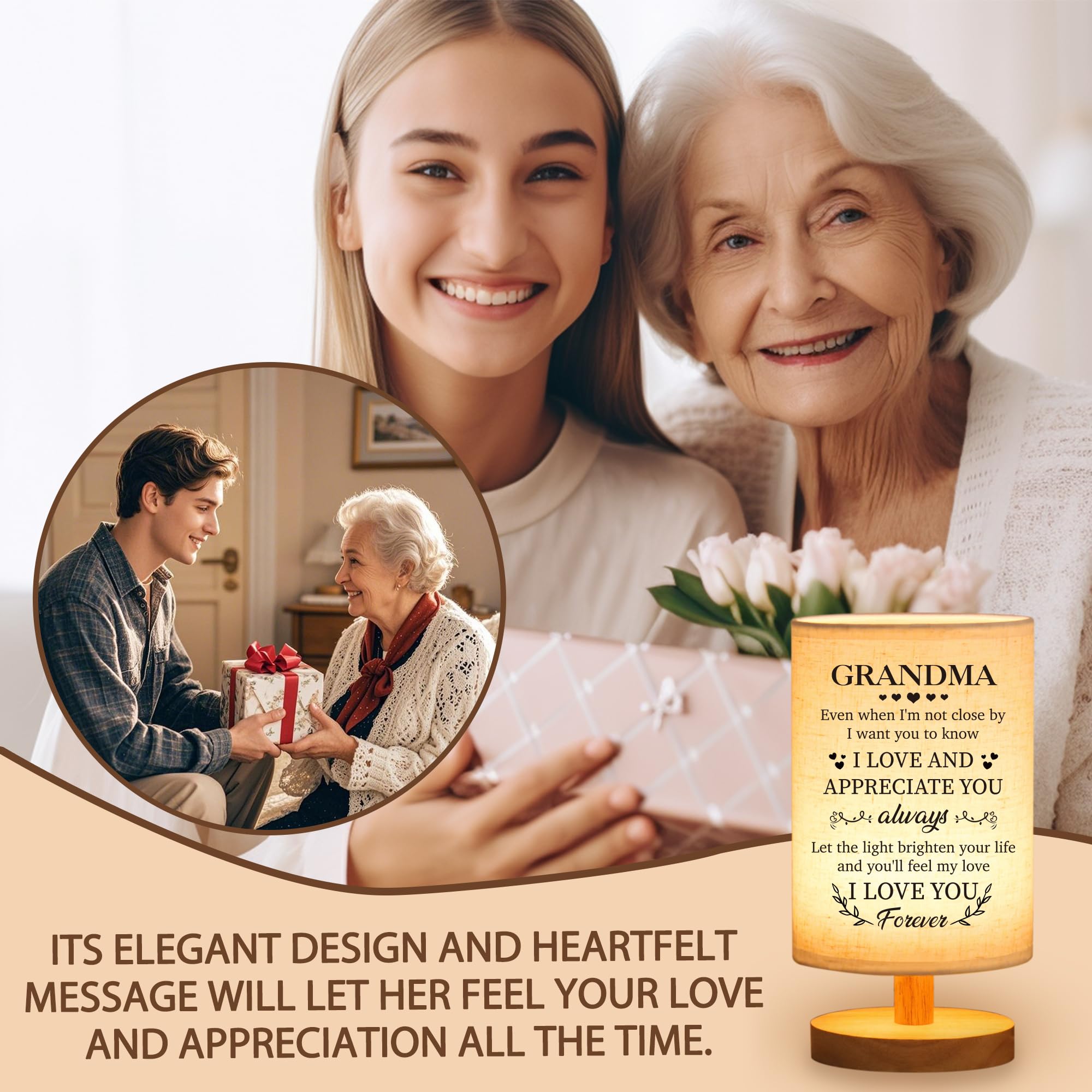 Wsyear Mothers Day Birthday Gifts For Grandma From Grandkids, Grandma Birthday Gifts Table Lamp For Grandmother Nana Birthday Un