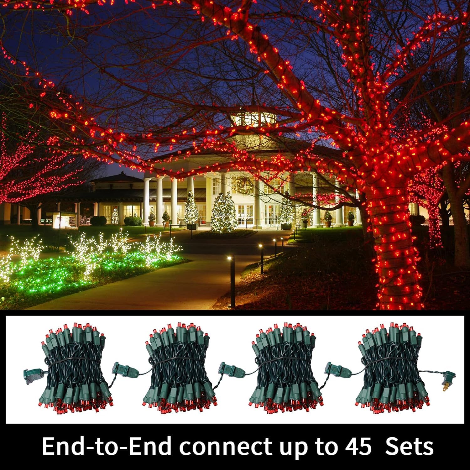 Lamphome 60 Count Red -String Lights - Led Christmas Lights, Mini Led Lights For Indoor Outdoor Home Holiday Party Wedding Independence Day Decoration