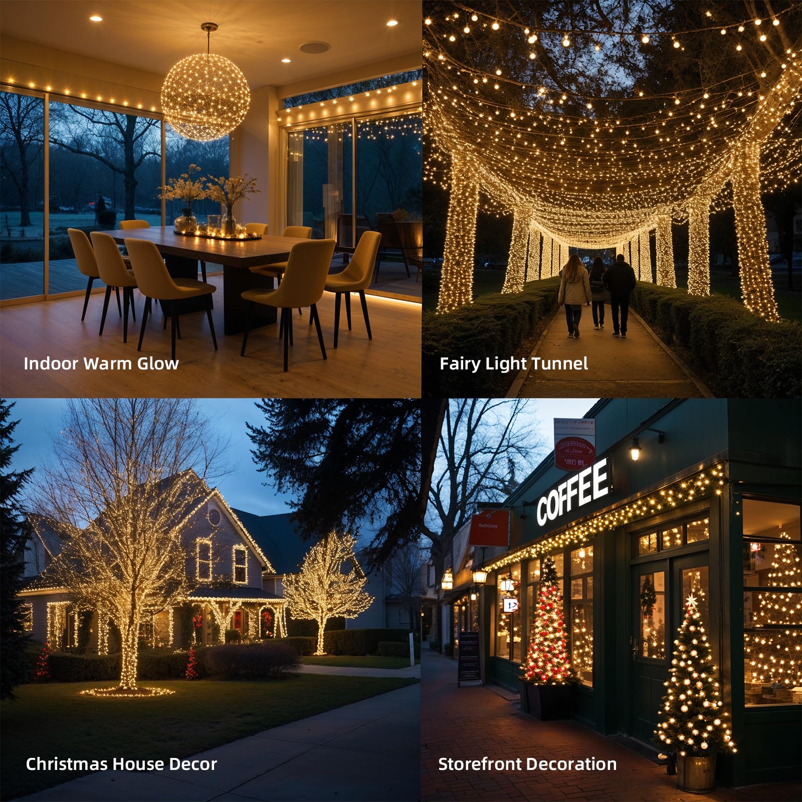 Etinga 100 Led String Lights 33Ft Warm White  Plug In Fairy Lights With 8 Lighting Modes  Indoor Outdoor Christmas Lights For Bedroom Tree Yard Patio Wedding Holiday Decor (Warm White  100 Led 33Ft)