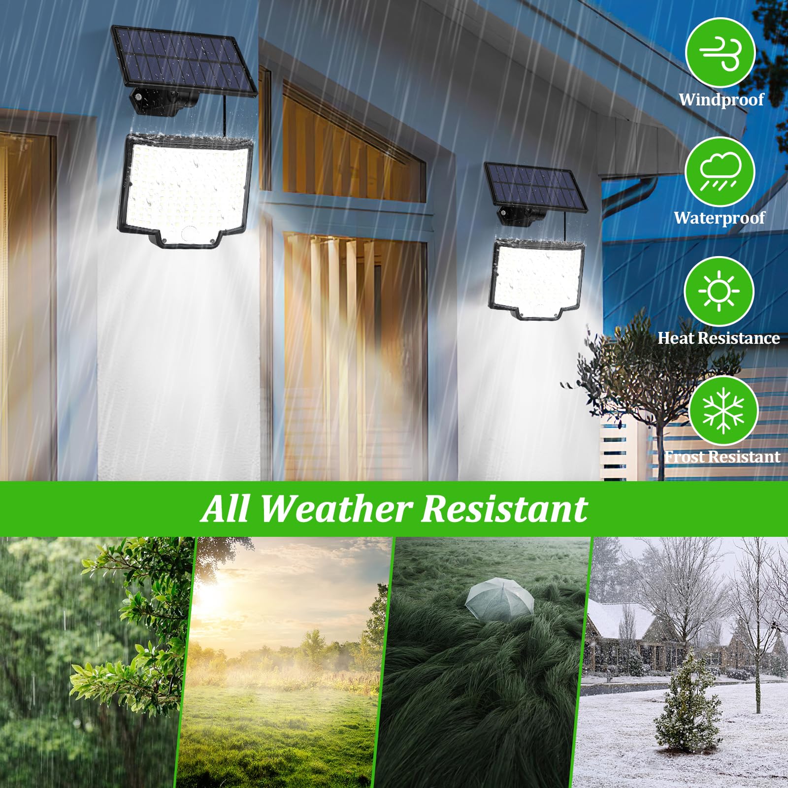 Solar Lights For Outside, 166 Led Solar Lights Outdoor Waterproof, Motion Sensor Outdoor Lights 3 Modes, Split Solar Powered Lig