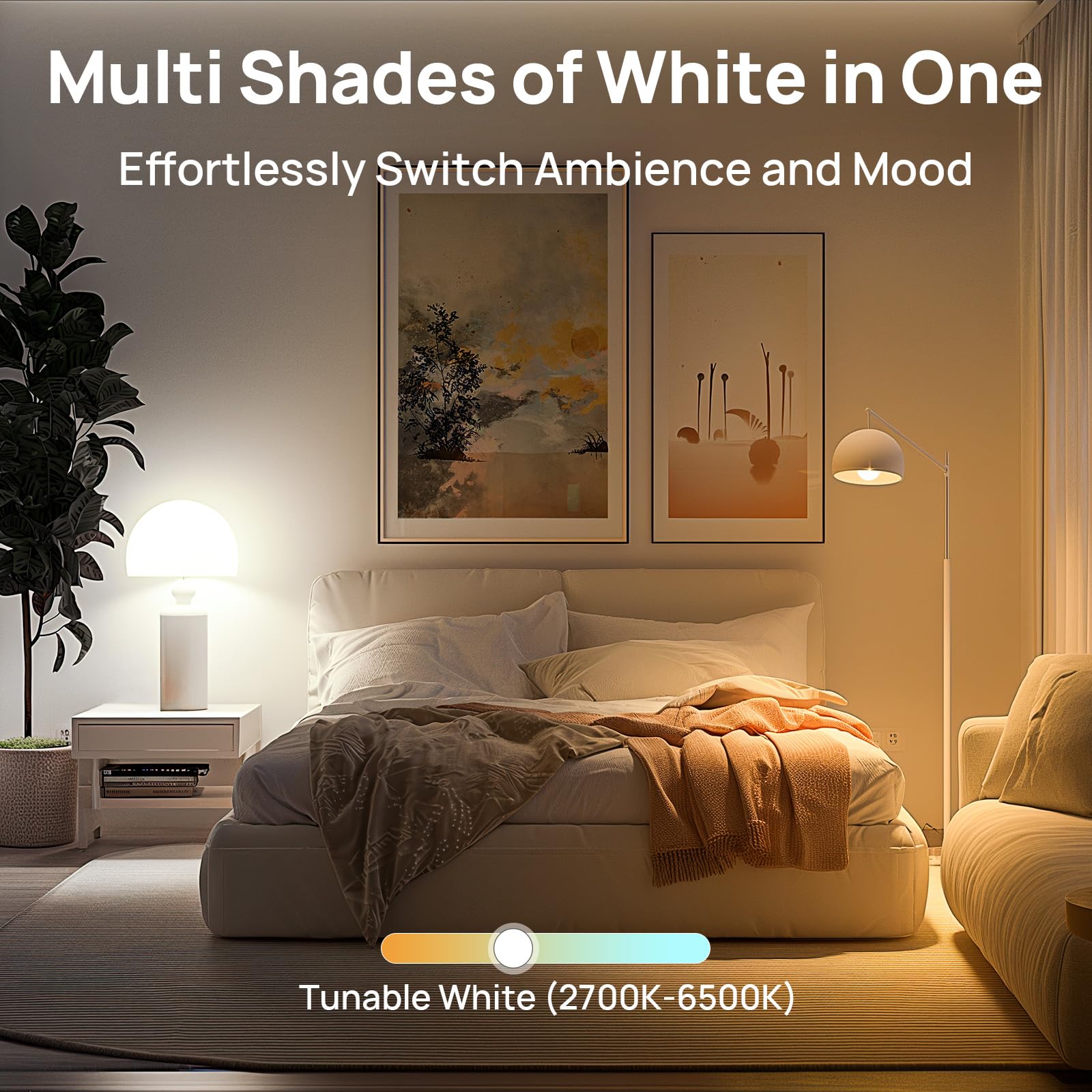 Linkind Smart Light Bulbs, Soft White To Daylight Tunable (2700K-6500K), Alexa Light Bulbs, Work With Alexa & Google Home, Cri>9