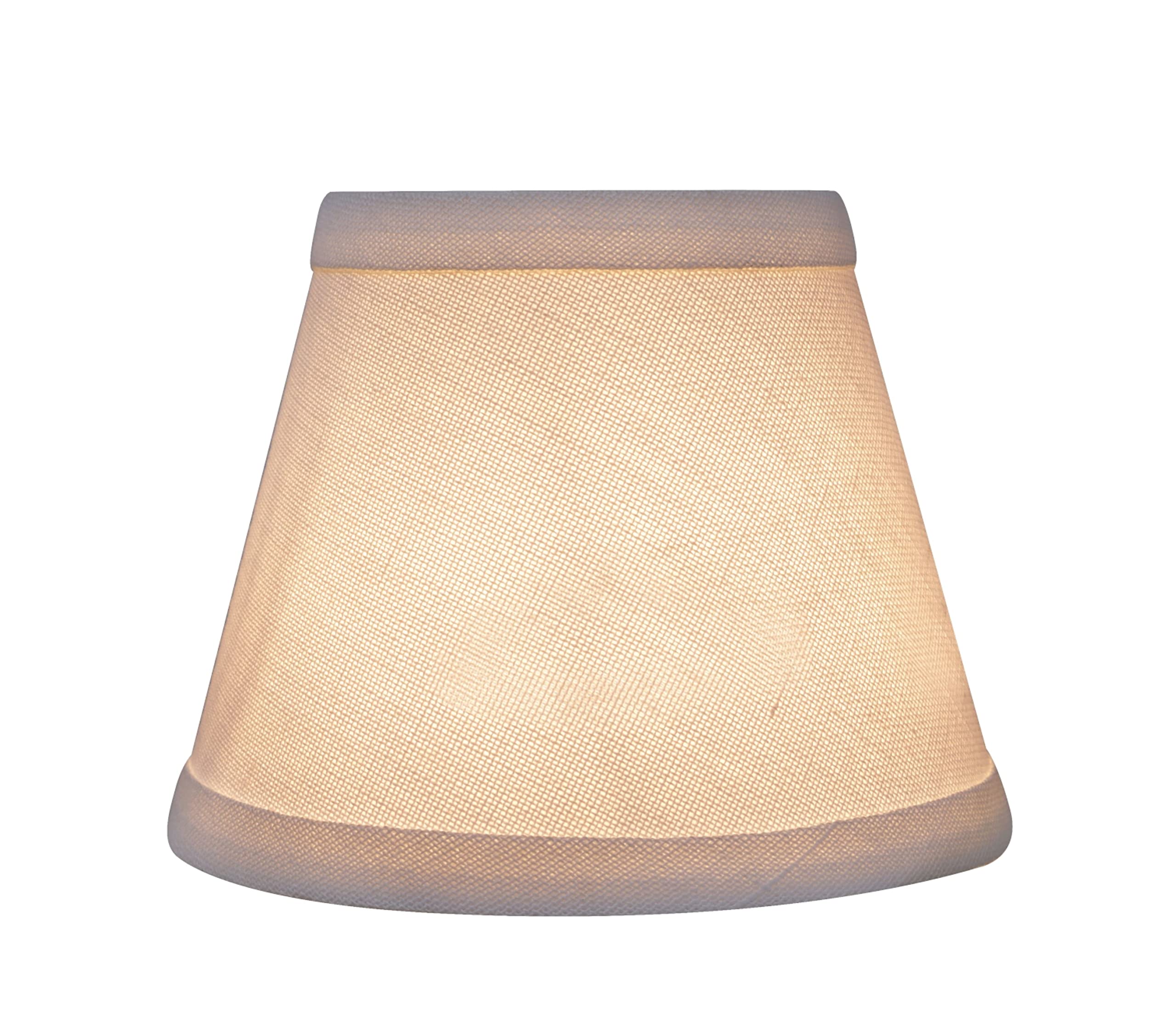 Aspen Creative 32060-2A Small Hardback Empire Shape Chandelier Clip-On Lamp Shade Set (2 Pack), Transitional Design In White, 5&quot; Bottom Width (3&quot; X 5&quot; X 4&quot;)