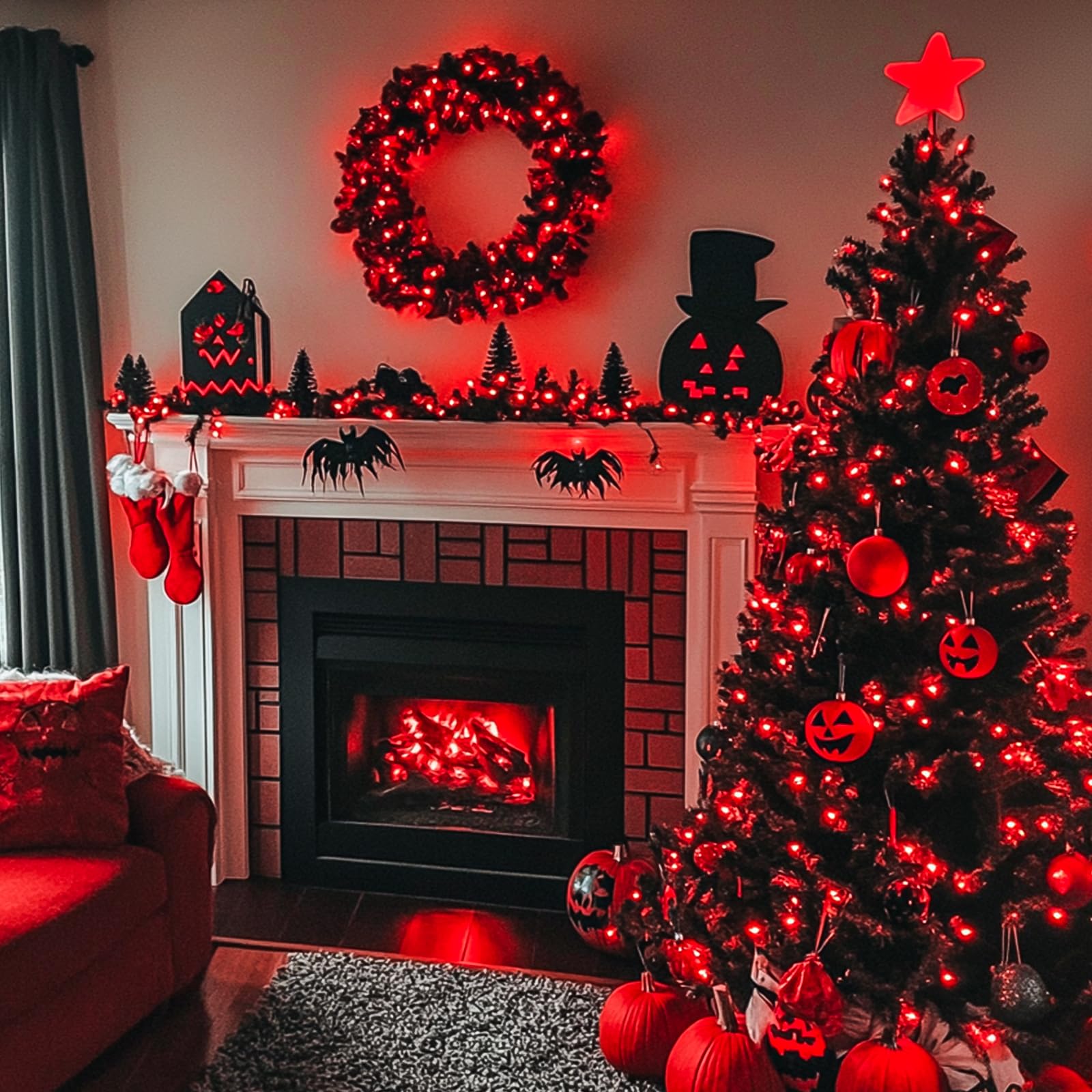JMEXSUSS Red String Lights, 200 LED, 66ft, Copper Wire, 8 Modes, Indoor/Outdoor Christmas Decor for Valentines Day