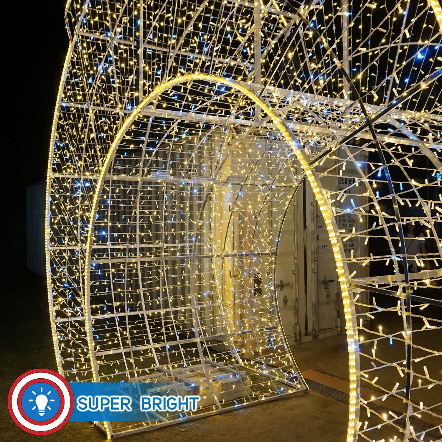 Russell Decor 100Ft/1080 Led Rope Lights For Christmas Theme Colors Party Outdoor Trees Patio Deck Flexible Connectable Rope Lights (Warm White )