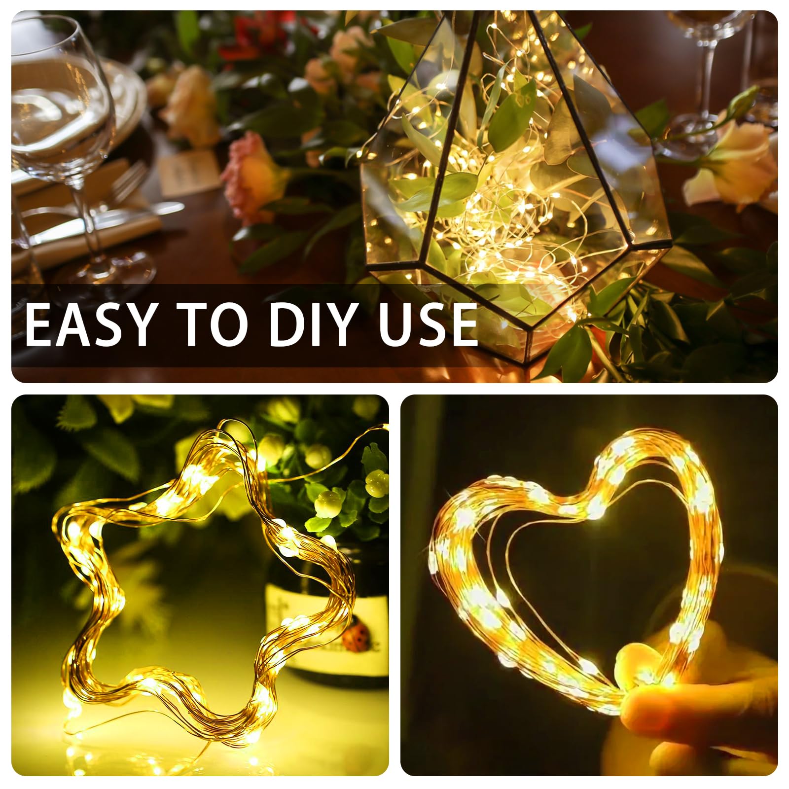 chzk Fairy Lights Battery Operated, 24 Pack 7FT 20 LED Mini String Lights Twinkle Lights for Christmas Helloween Mason Jars Cent