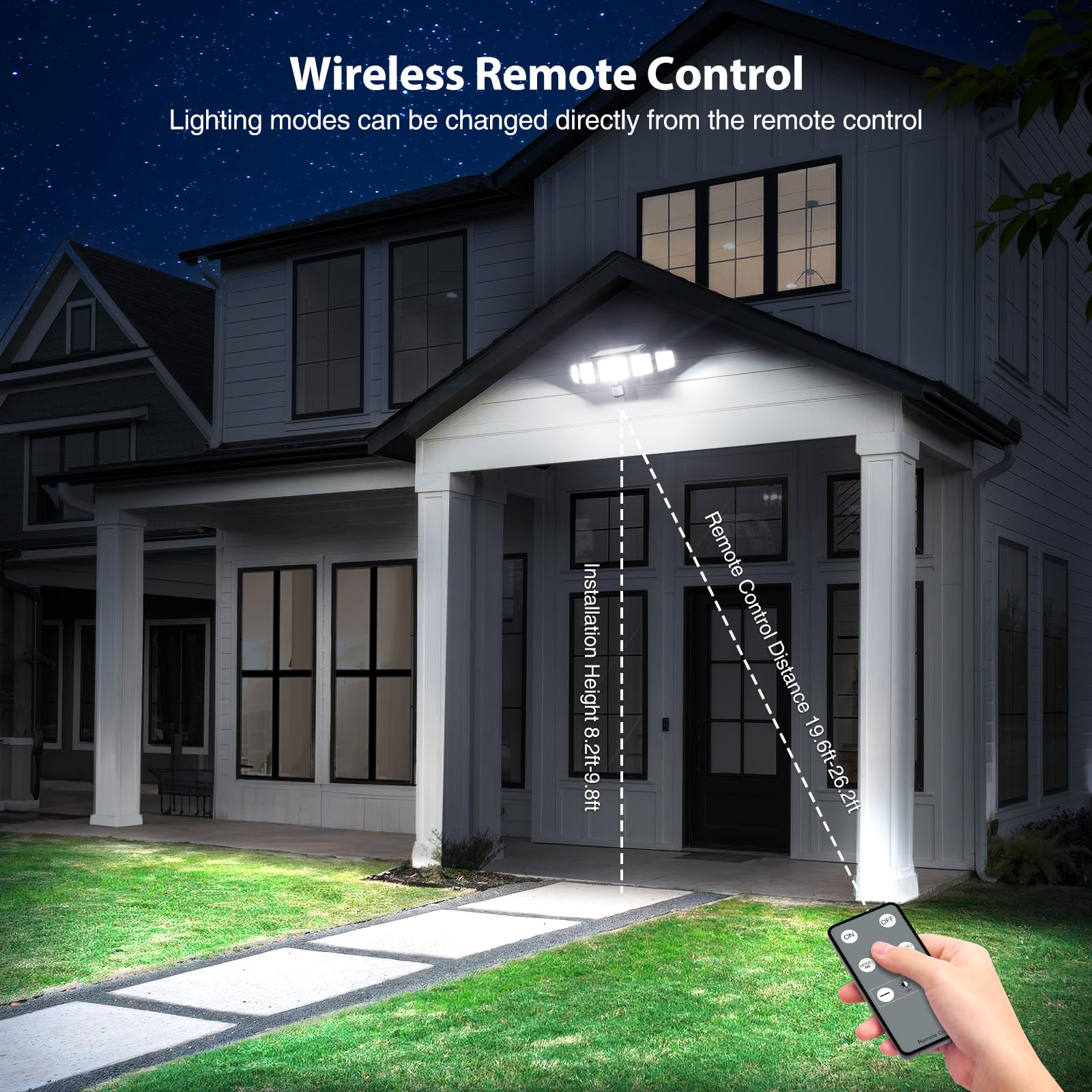3000Lm Solar Lights Outdoor, 5 Adjustable Heads Solar Motion Sensor Lights,318 Led, 3 Brightness Mode, Waterproof Solar Security
