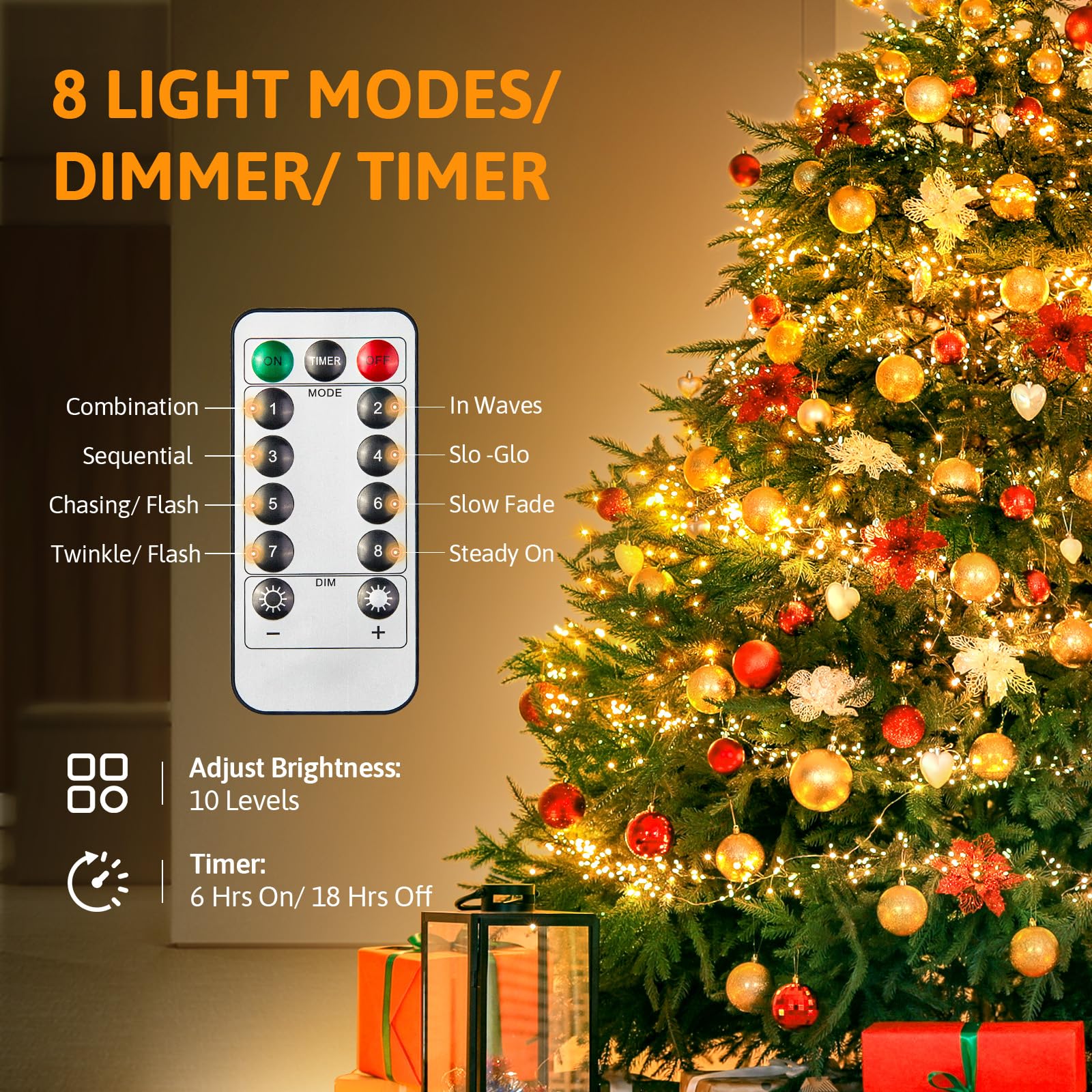 HALHSAP Fairy Lights 33ft 100 LED Warm White Battery Operated String Lights 2 PACK Waterproof with Remote for Indoor Outdoor Decorations