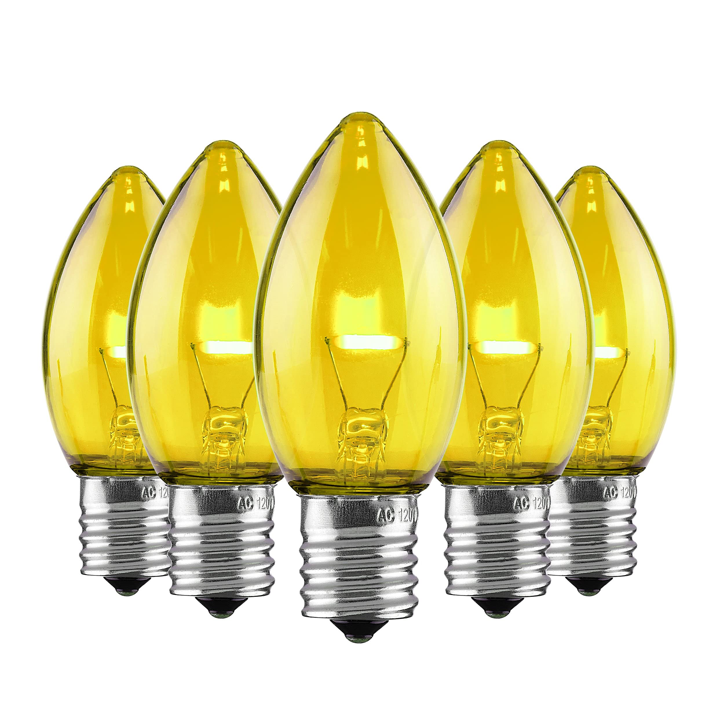 Holiday Lighting Outlet C9 LED Christmas Lights | Yellow Filament Bulbs | Indoor & Outdoor Use | Set of 25 Traditional Lights