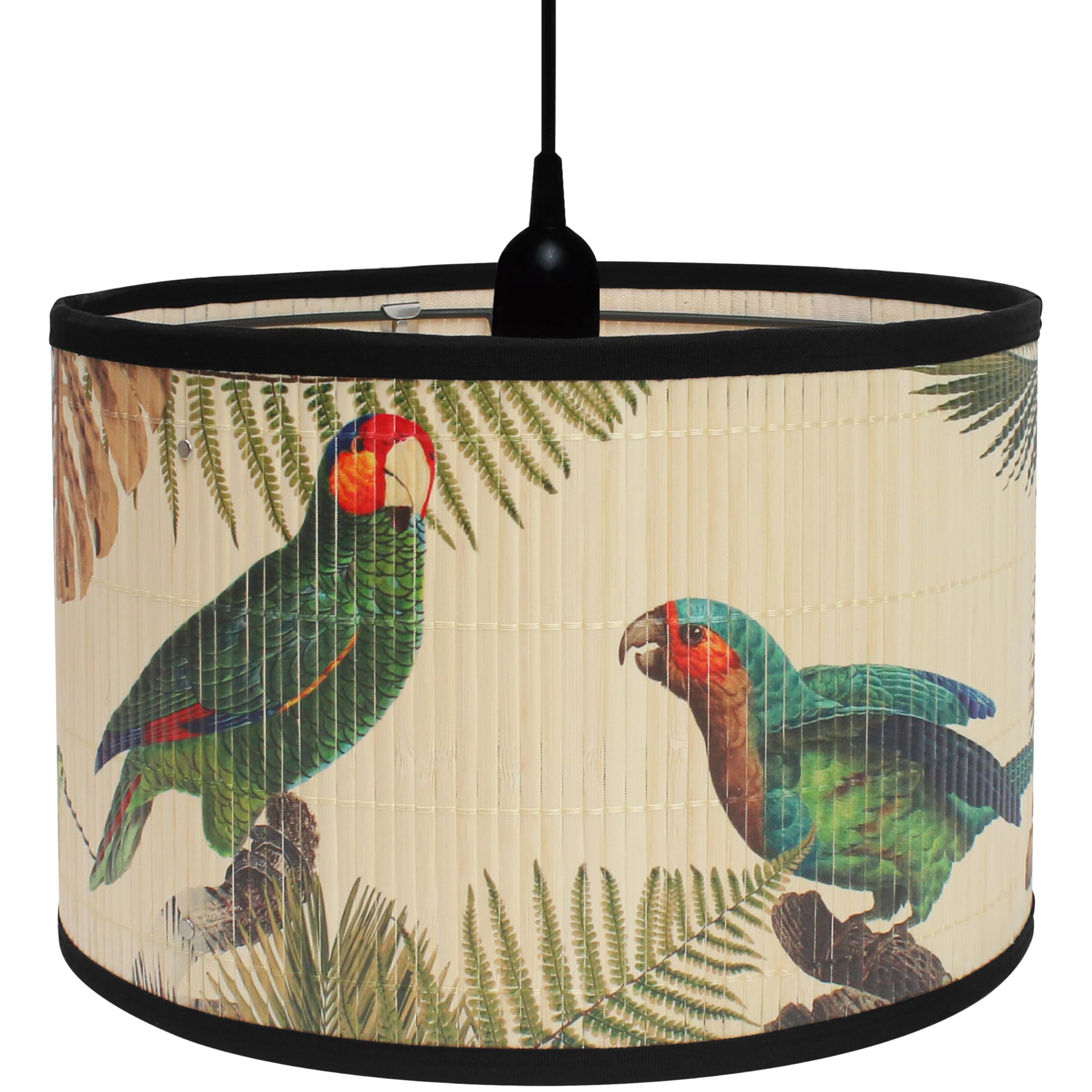 Retro Lamp Shade, E27 11.8x7.9 Vintage Printed Art Deco Chandelier Cover Lampholder, Unique Drum Spider Japanese Tropical Funky 