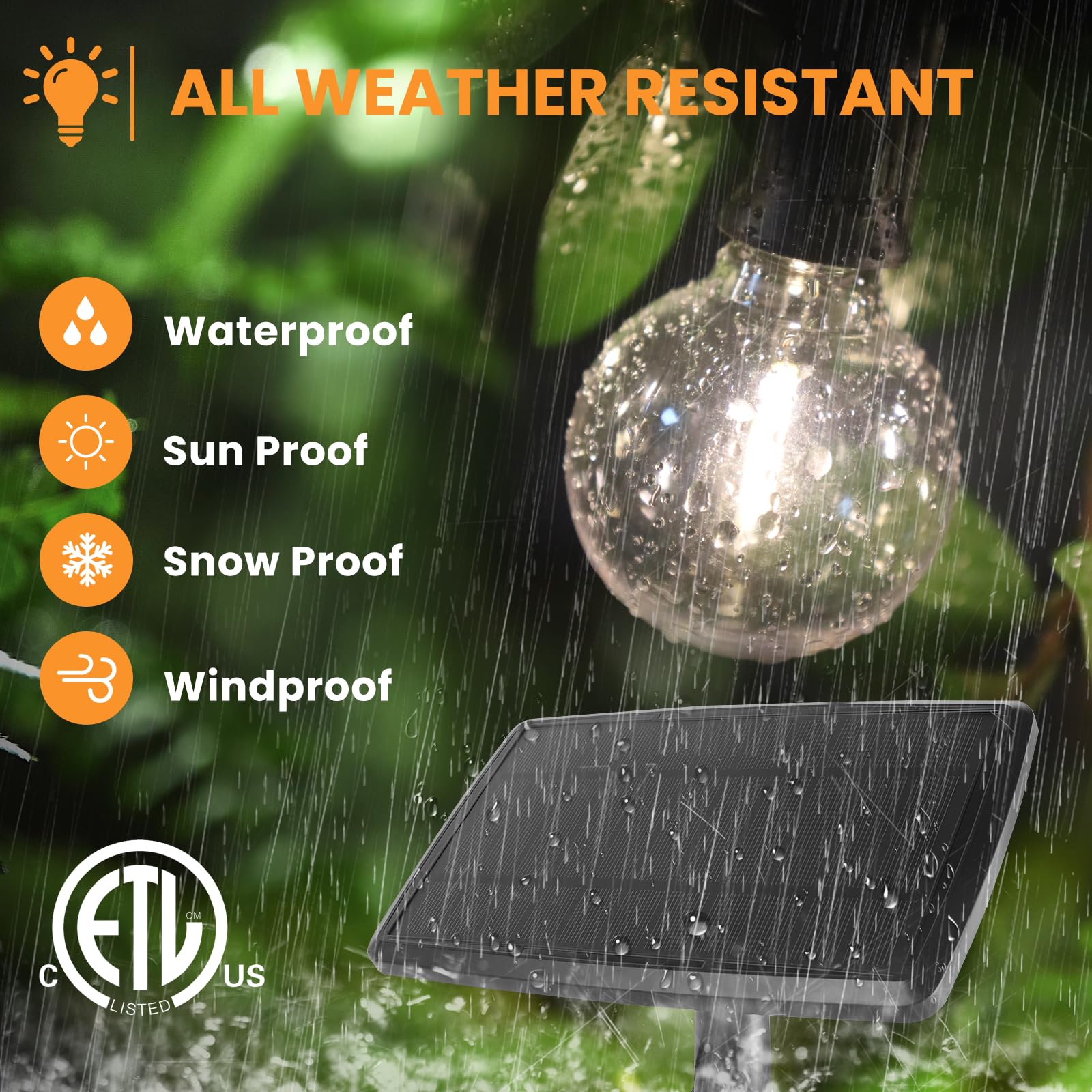 2 Pack 150Ft Solar Outdoor String Lights Waterproof, Solar Powered Patio Lights With Remote Control & 104 Shatterproof G40 Ediso