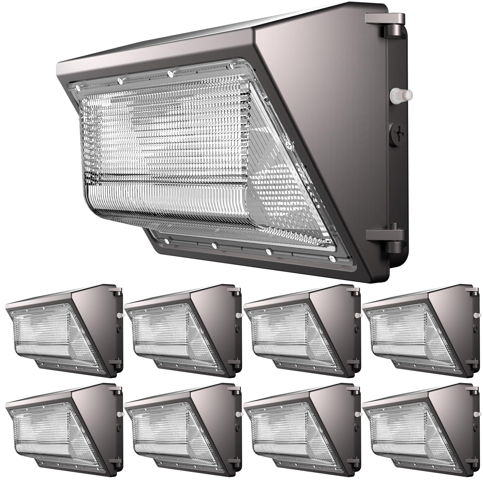 Acohook 8Pack 200W Led Wall Pack Lights  100-277V Dusk To Dawn With Photocell  30000Lm 5000K Daylight Ip65 Waterproof Outdoor Security Lighting  Energy Saving  Etl | 5-Year Warranty(Height:20~30Ft)