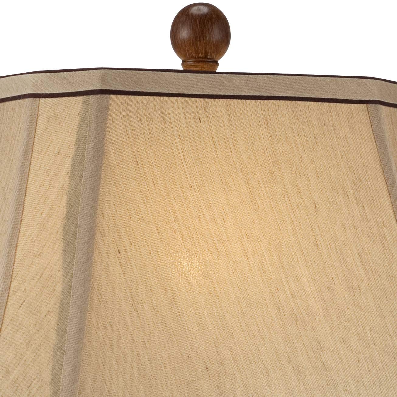 Regency Hill End Table Lamps Set of 2, 28.5in Tall, Two-Tone Brown Finish, Beige Shade, Model 17P83