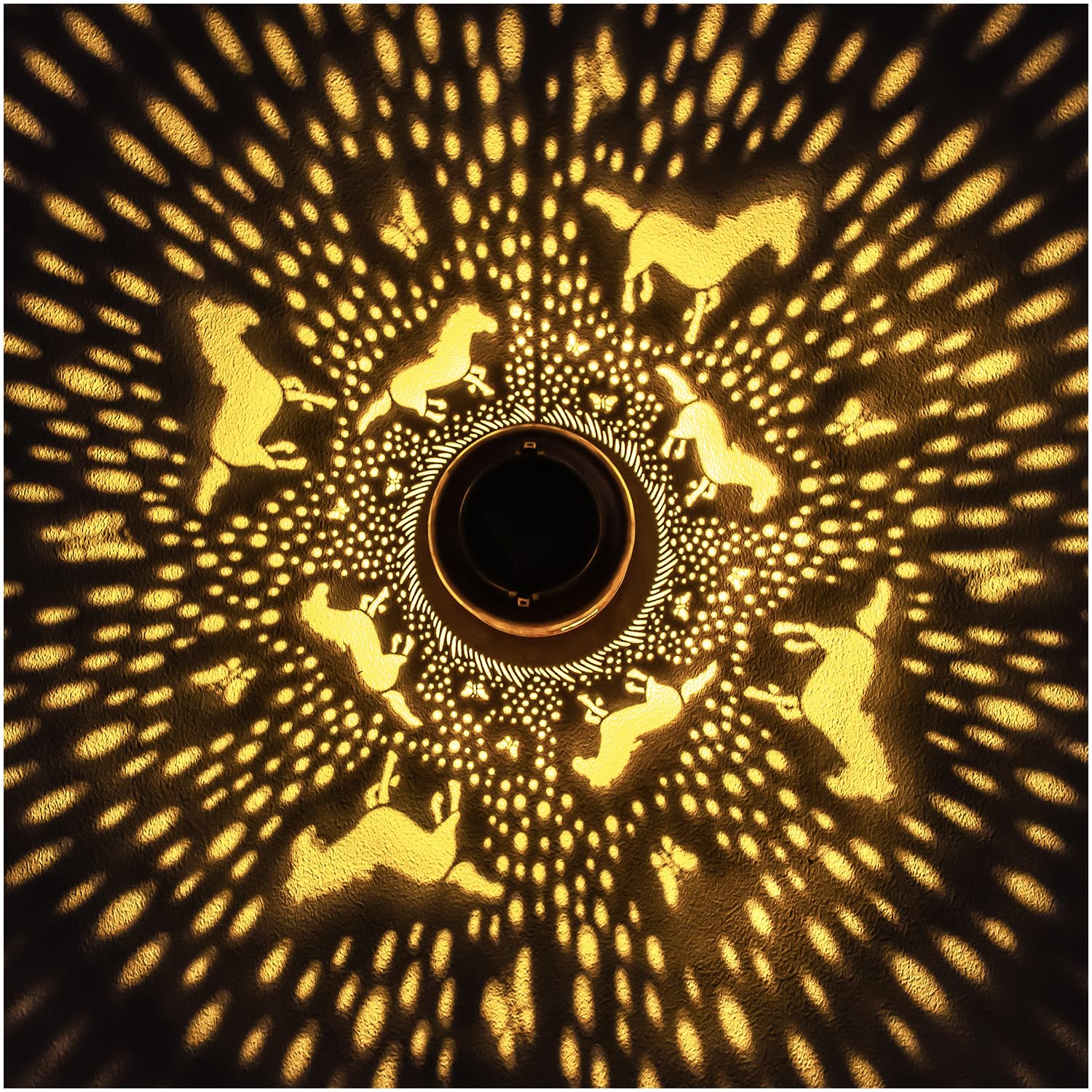 2 Pack Horse Solar Lanterns Outdoor Waterproof,Hanging Solar Lights Horse Gifts For Women Men Metal Led Decorative Light For Yar