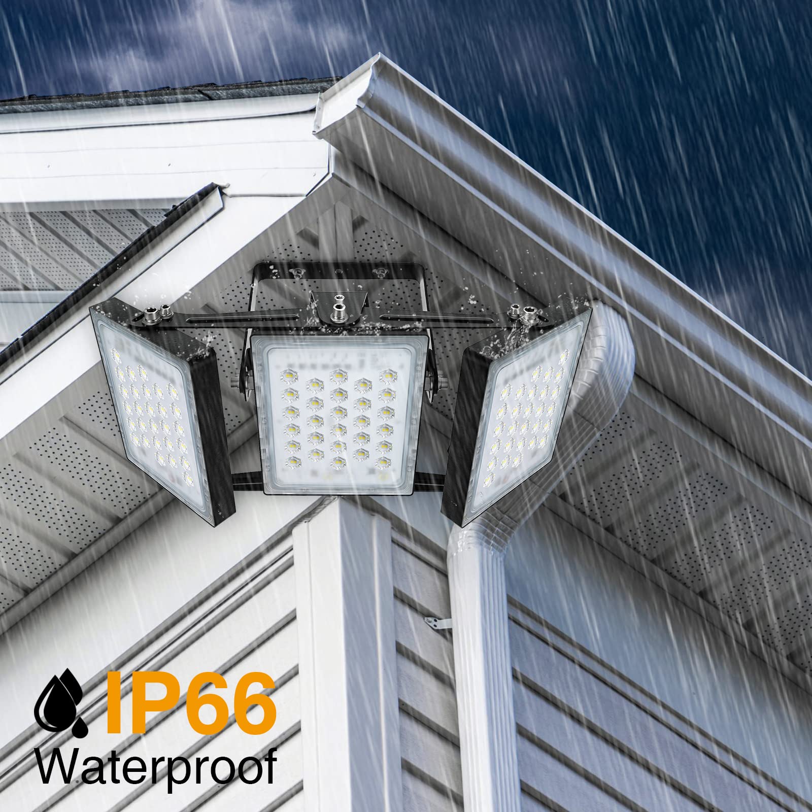 Stasun 150W Led Flood Light, 15000Lm Waterproof Security Light, 3000K Warm White, 3 Adjustable
