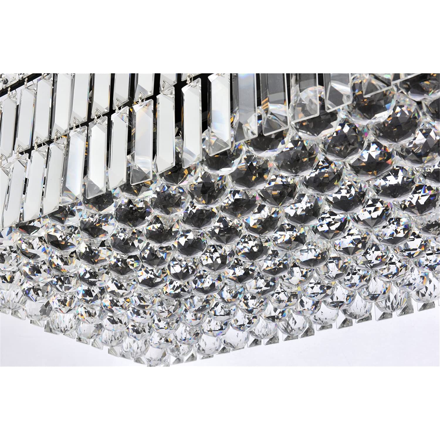 Elegant Lighting Maxime 32&quot; Black Metal & Crystal Chandelier - Modern Home Decor