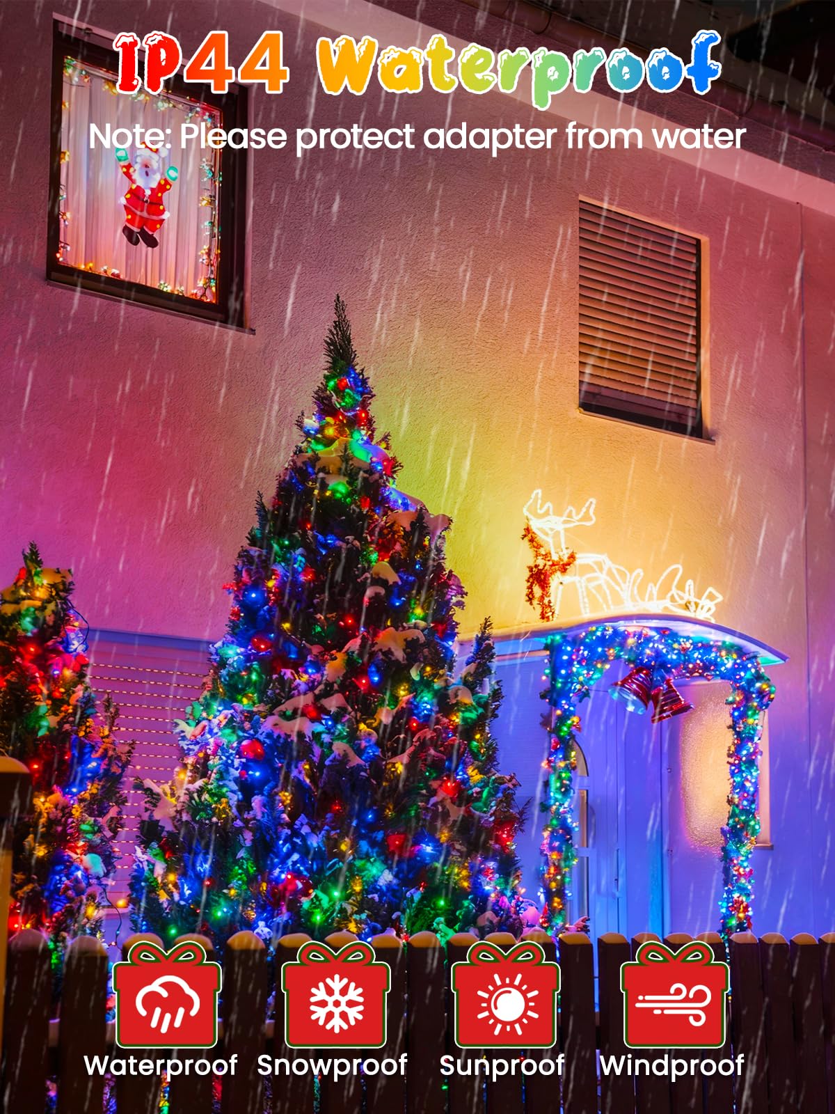 25Ft 500 Led Christmas Cluster Lights  Fire er String Lights With Remote & 8 Modes & Timer  Waterproof Fairy Twinkle Light Plug In For Indoor Outdoor Party Garden Xmas Tree Decoration  Multicolor