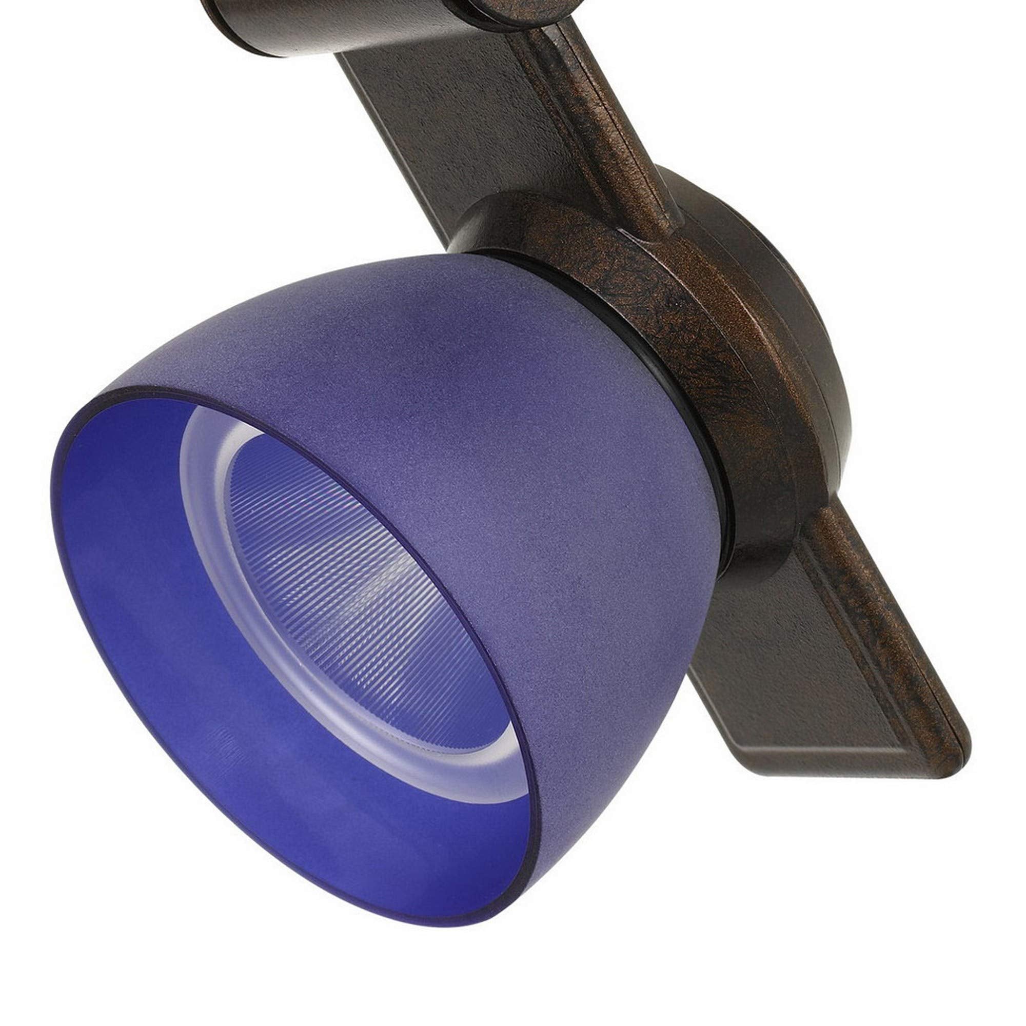 Benjara 12W Integrated Metal And Polycarbonate Led Track Fixture, Bronze And Blue