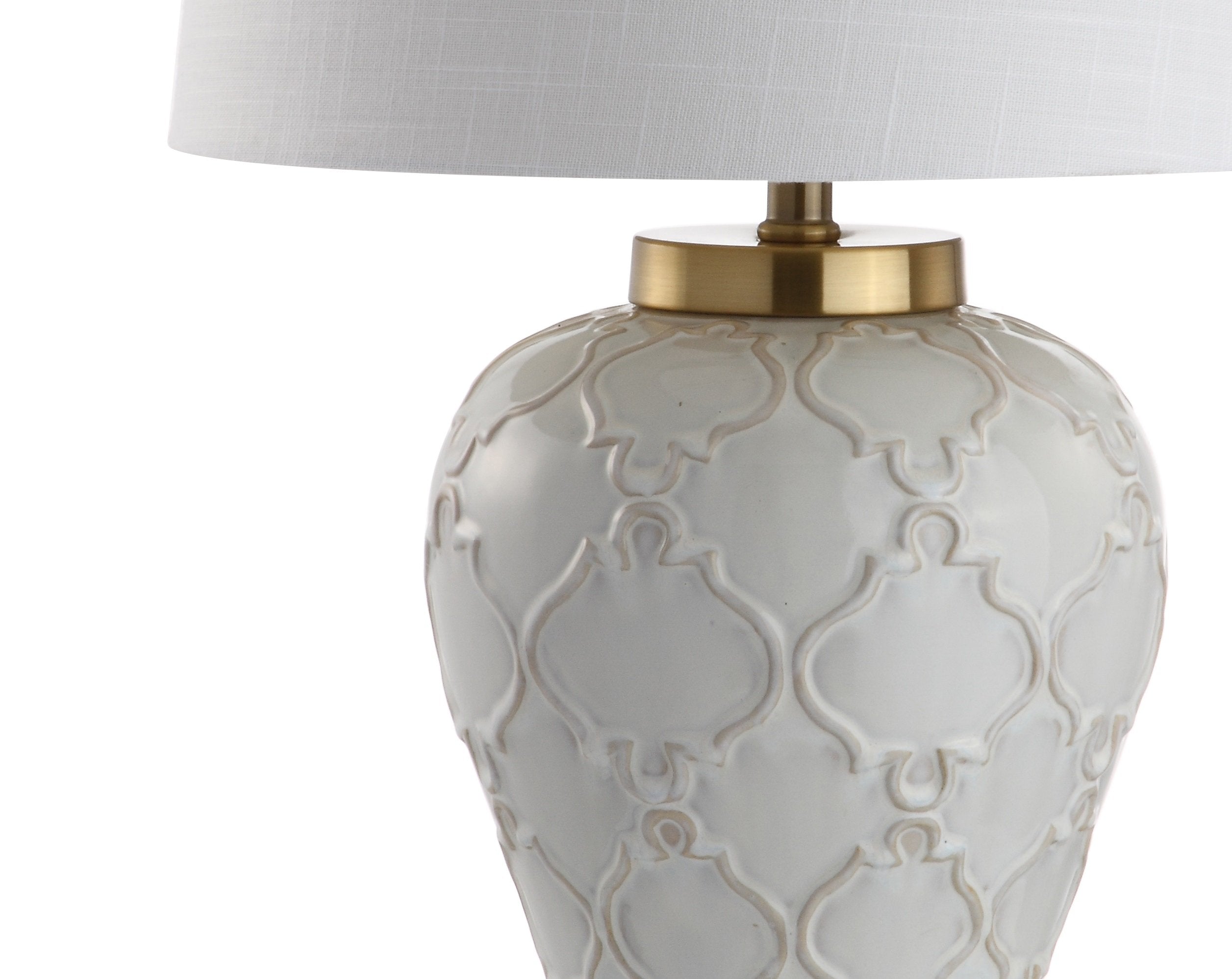 JONATHAN Y Ceramic LED Table Lamp, 29" Cream, Model JYL4024A, Traditional Transitional Design for Bedroom, Living Room, Office