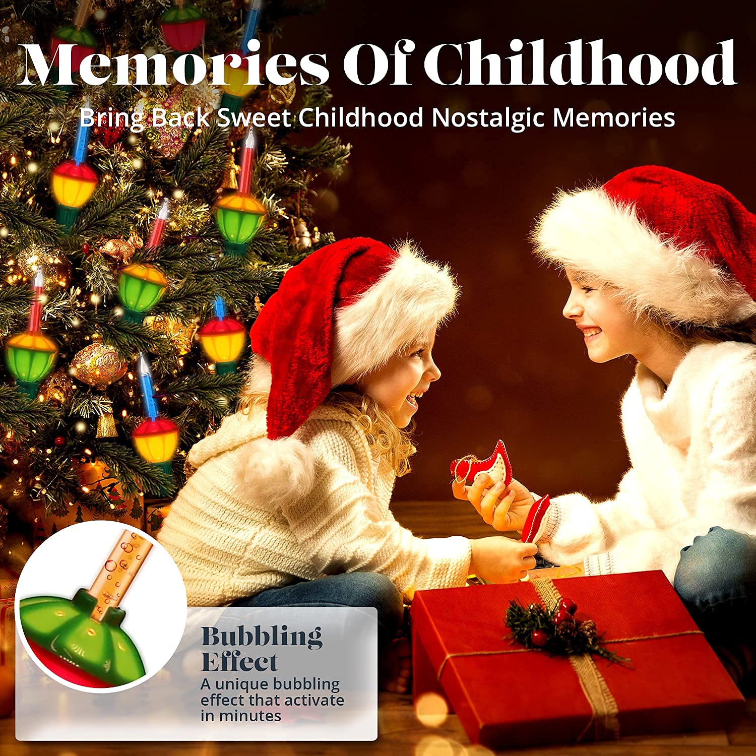 Tupkee Christmas Bubble Lights – Set Of 7 Multi-Color Lights - Bubble Lights For Christmas Tree Holiday Decor