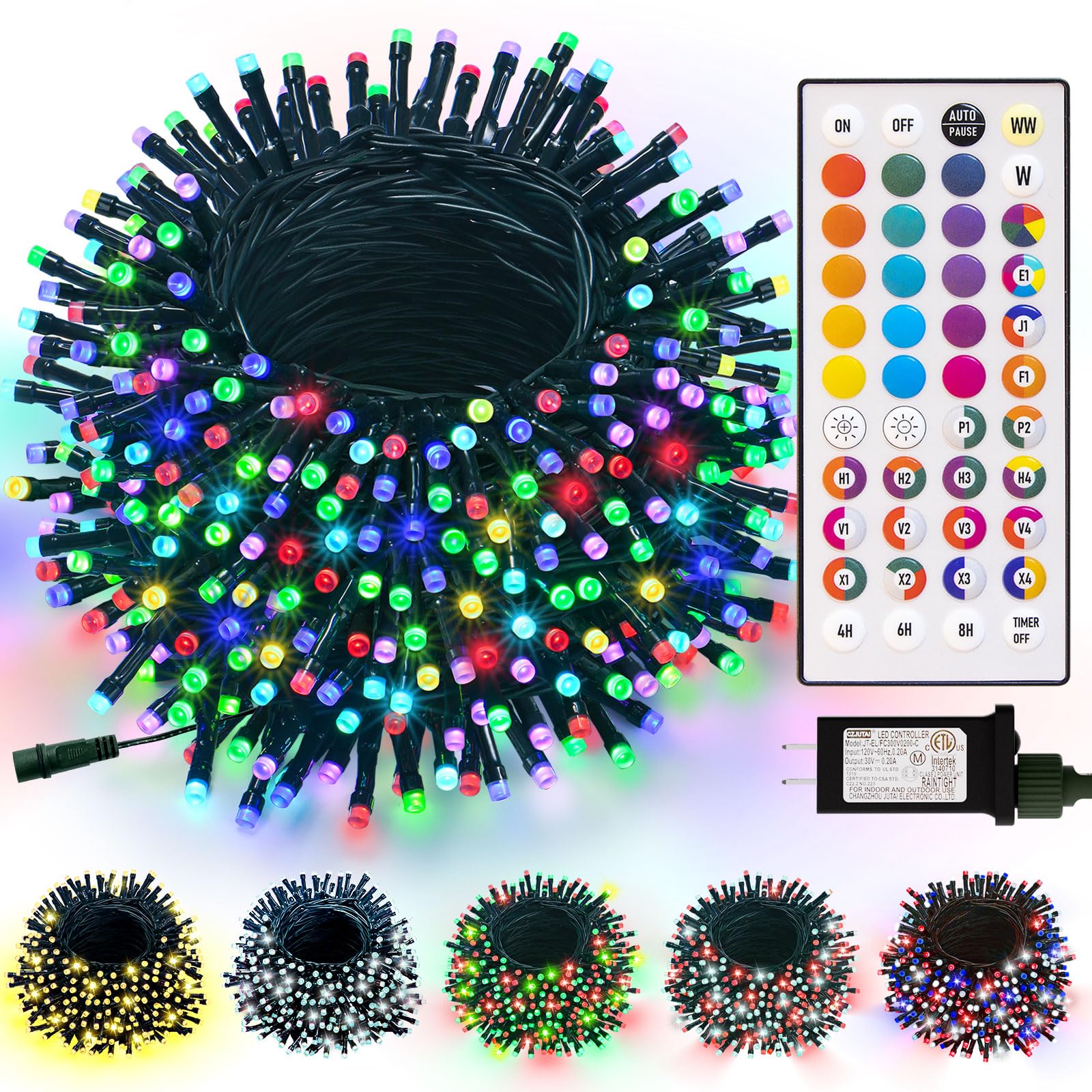 Led Changing String Lights Lithome 66Ft 200 Led Color Changing Christmas String Lights Outdoor 35 ...