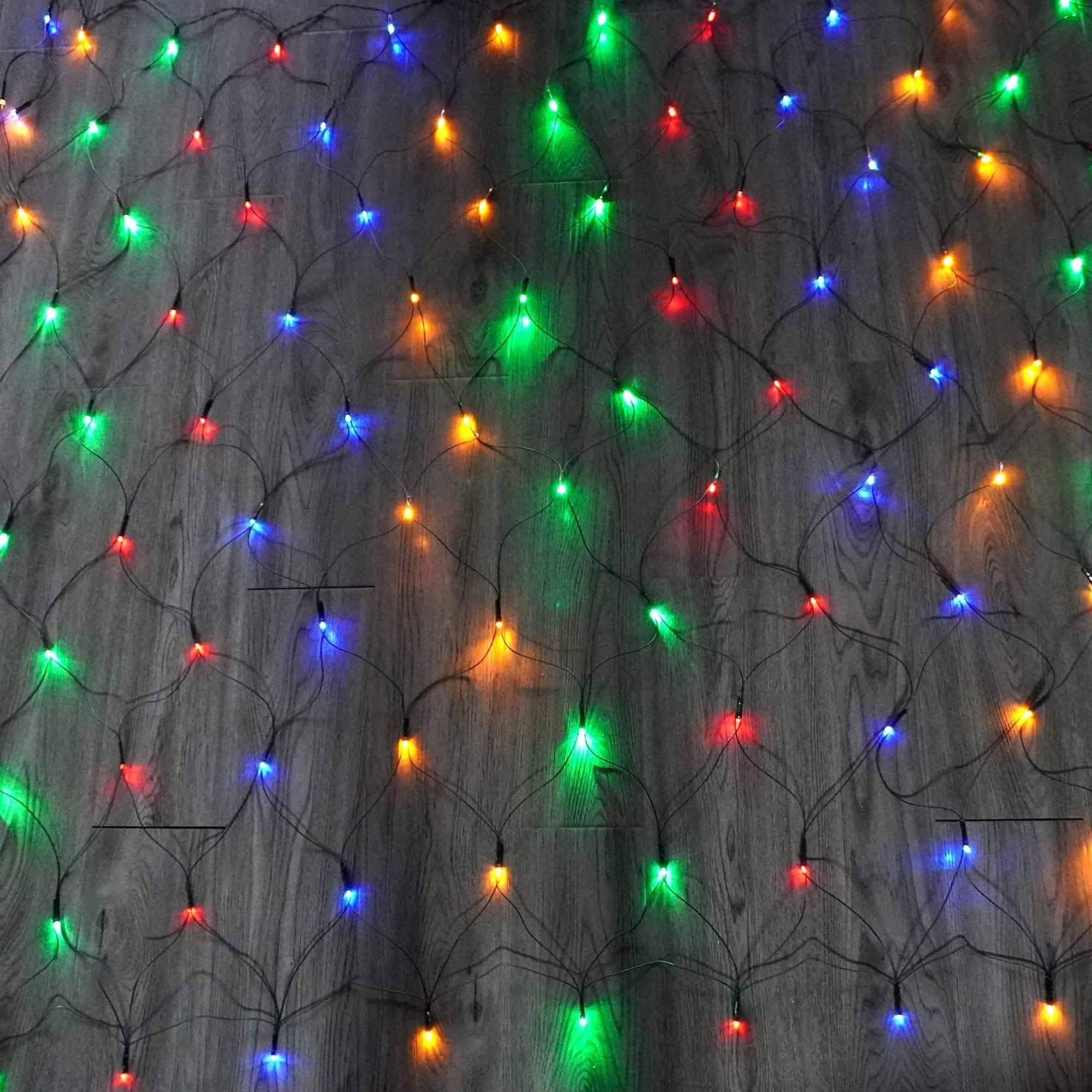 Dazzle Bright 200 LED Net Lights - 9.8FT x 6.6FT, Multicolor, Green Wire, 8 Lighting Modes for Indoor/Outdoor Decorations