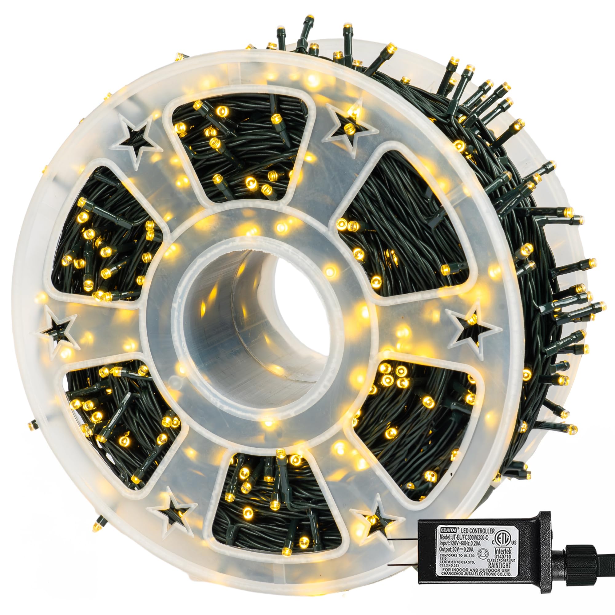 Dazzle Bright 500 Led Waterproof Christmas String Lights, Warm White, 8 Modes For Outdoor Decor