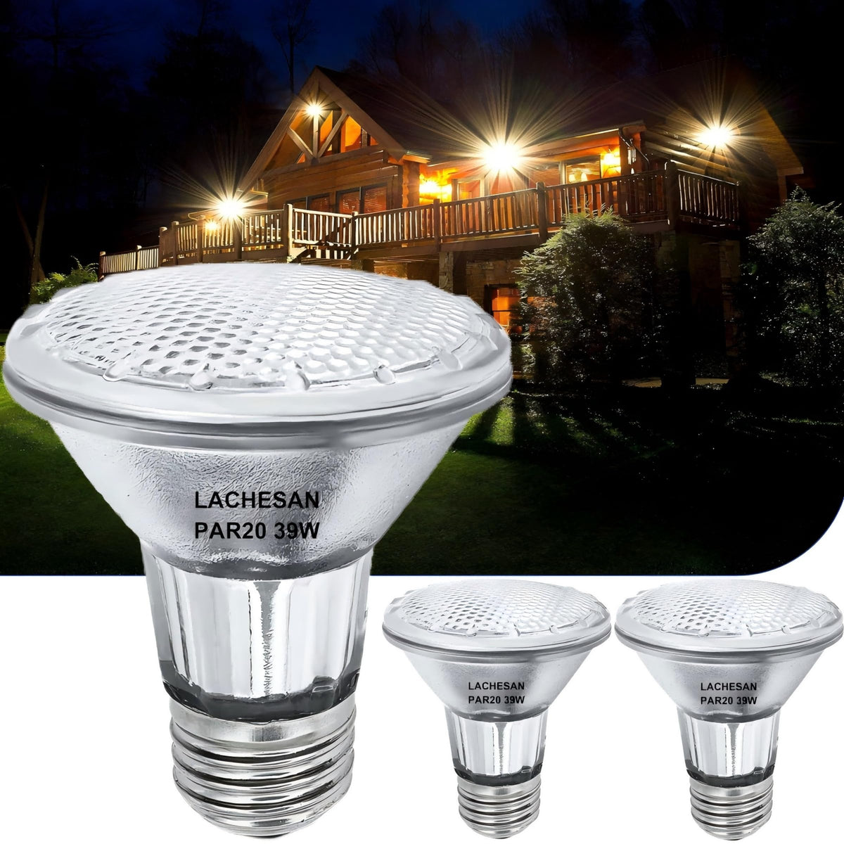 Par20 Flood 39W 120V 480 Lumens Flood Light Bulbs, 2 Pcs Par20 Range Hood Light Bulb With Dimmable E26 Base, Dimmable 2800K Warm
