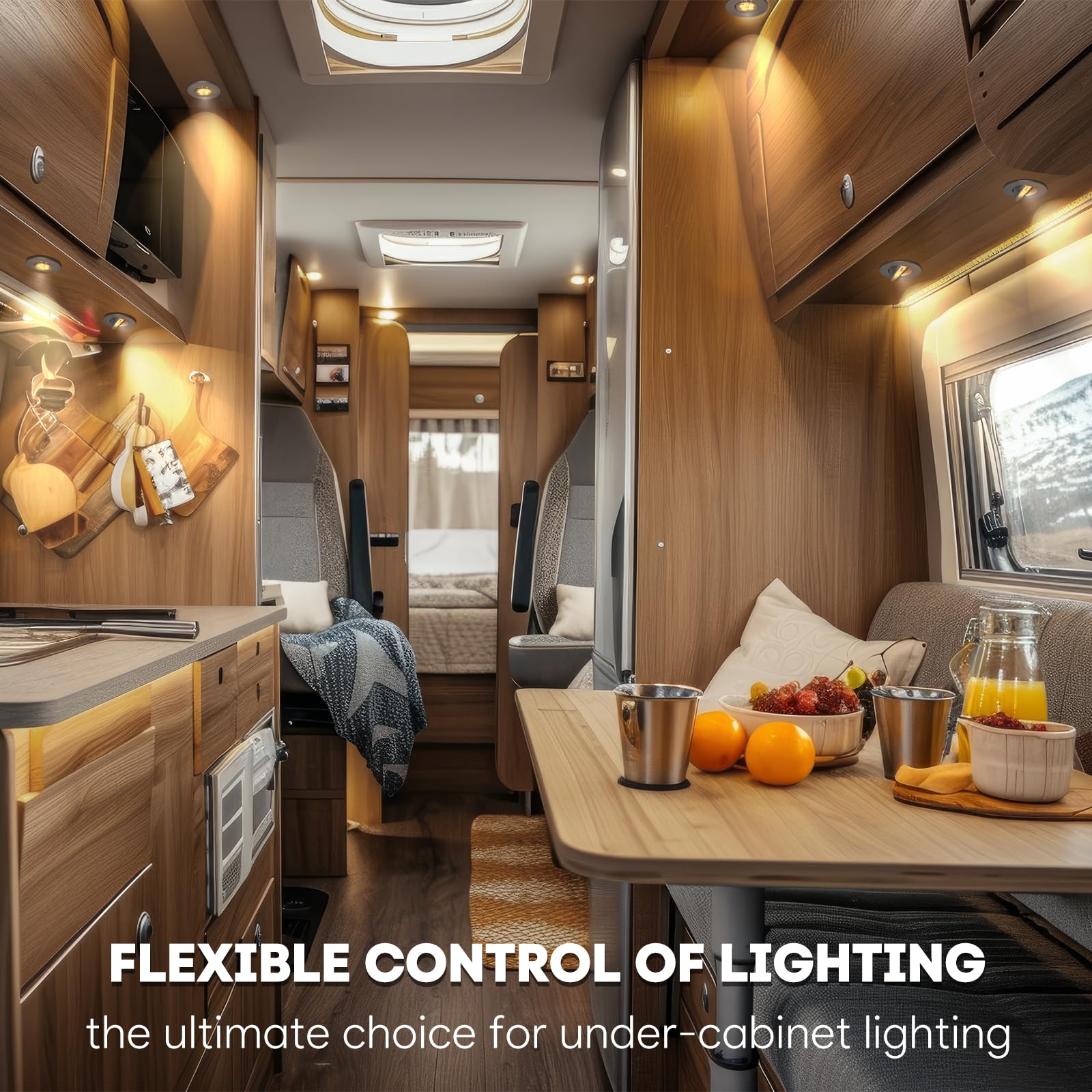 Acegoo Swivel Rv Light Recessed Puck Light 12V Led Spotlight Rv Interior Light, 36° Beam Angle Vertical 70° Adjustment,Full Aluminum Downlights,Diameter 2-3/4 Inch (Silver/3000K 2Pcs)