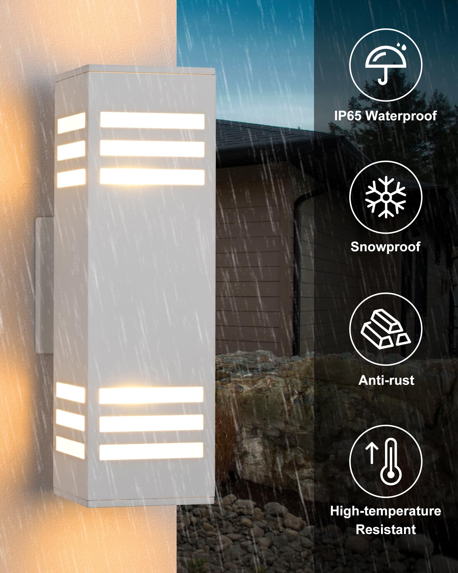 Housen Solutions Dusk To Dawn Outdoor Lighting, Ip65 Waterproof Exterior Light Fixtures, 2 Pack Sensor Porch Light Outdoor Wall
