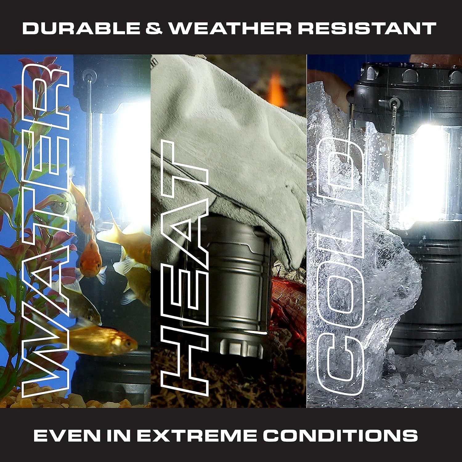 Bell+Howell 3 Pack Camping Lights & Lanterns for Power Outage, Collapsible Battery Powered LED Camping Lantern Lamp with Handle,