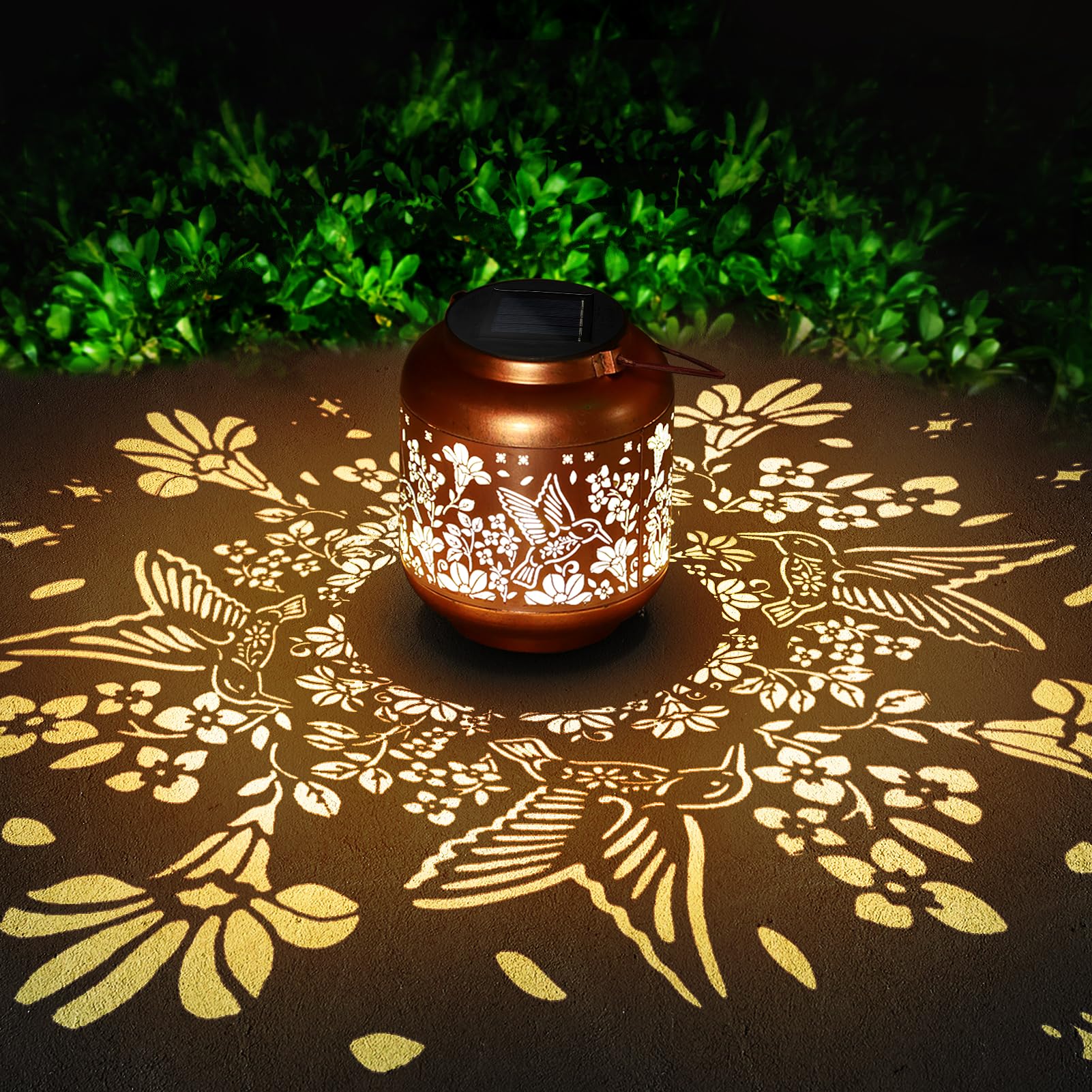Solar Lantern Outdoor Waterproof Gifts for Women Mom Grandma Mothers Day Hummingbird Garden Decor Hanging Solar Lights Yard Deco