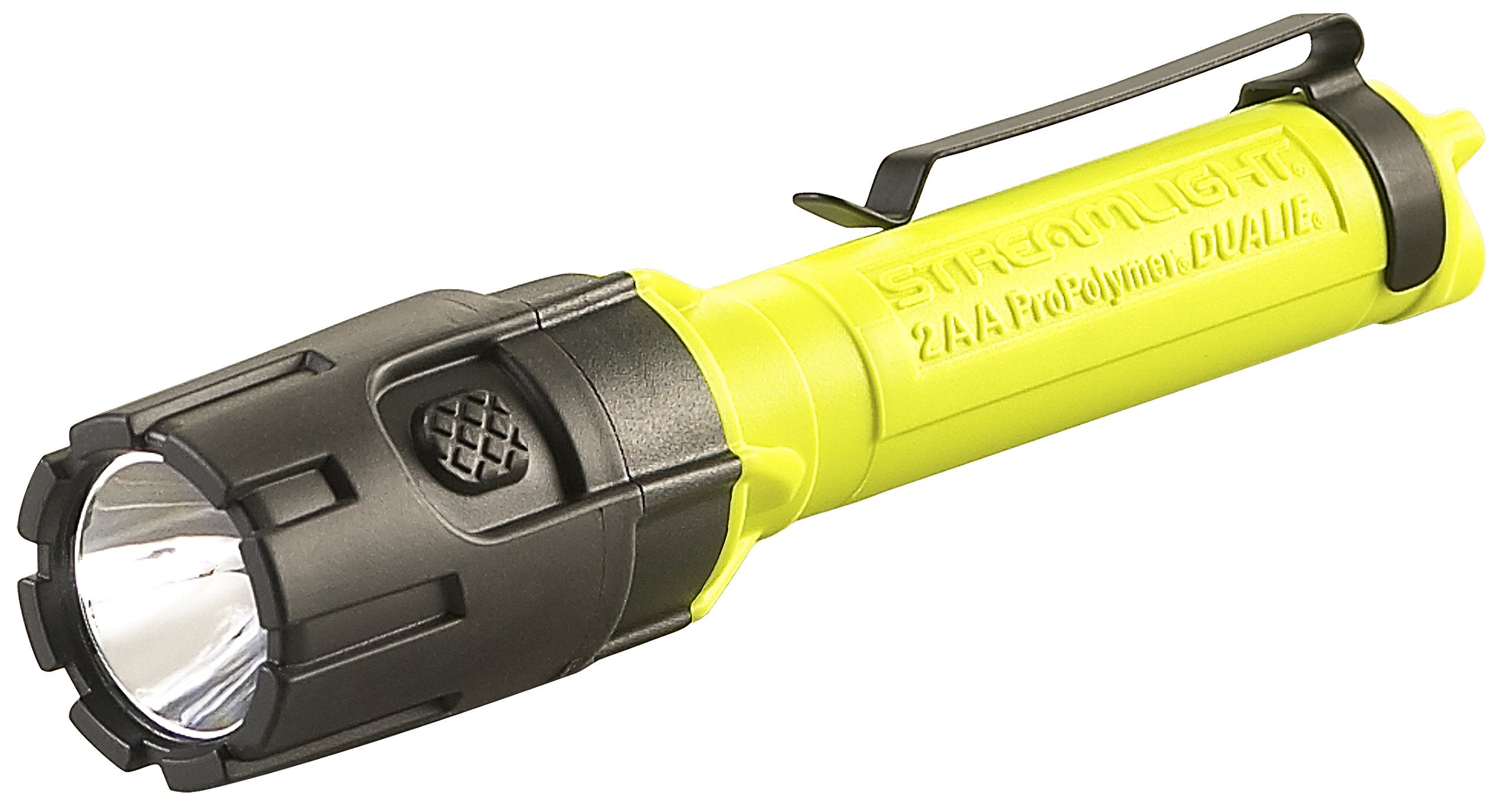 Streamlight 67751 Dualie 2AA 175-Lumen Dual Beam Flashlight w/Pocket Clip and Magnetic Base, Box, Yellow