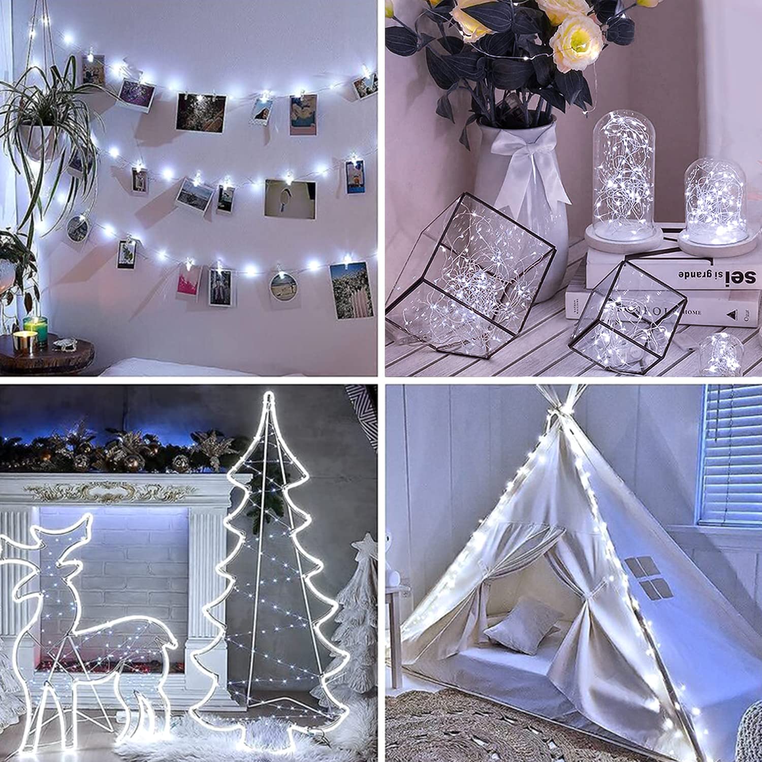 Fairy Lights Battery Operated String Lights 6 Pack 20Led Copper Wire Firefly Twinkle Lights Indoor Waterproof For Christmas Halloween,Garden Party, Bedroom, Wedding, Birthday(Cool White)