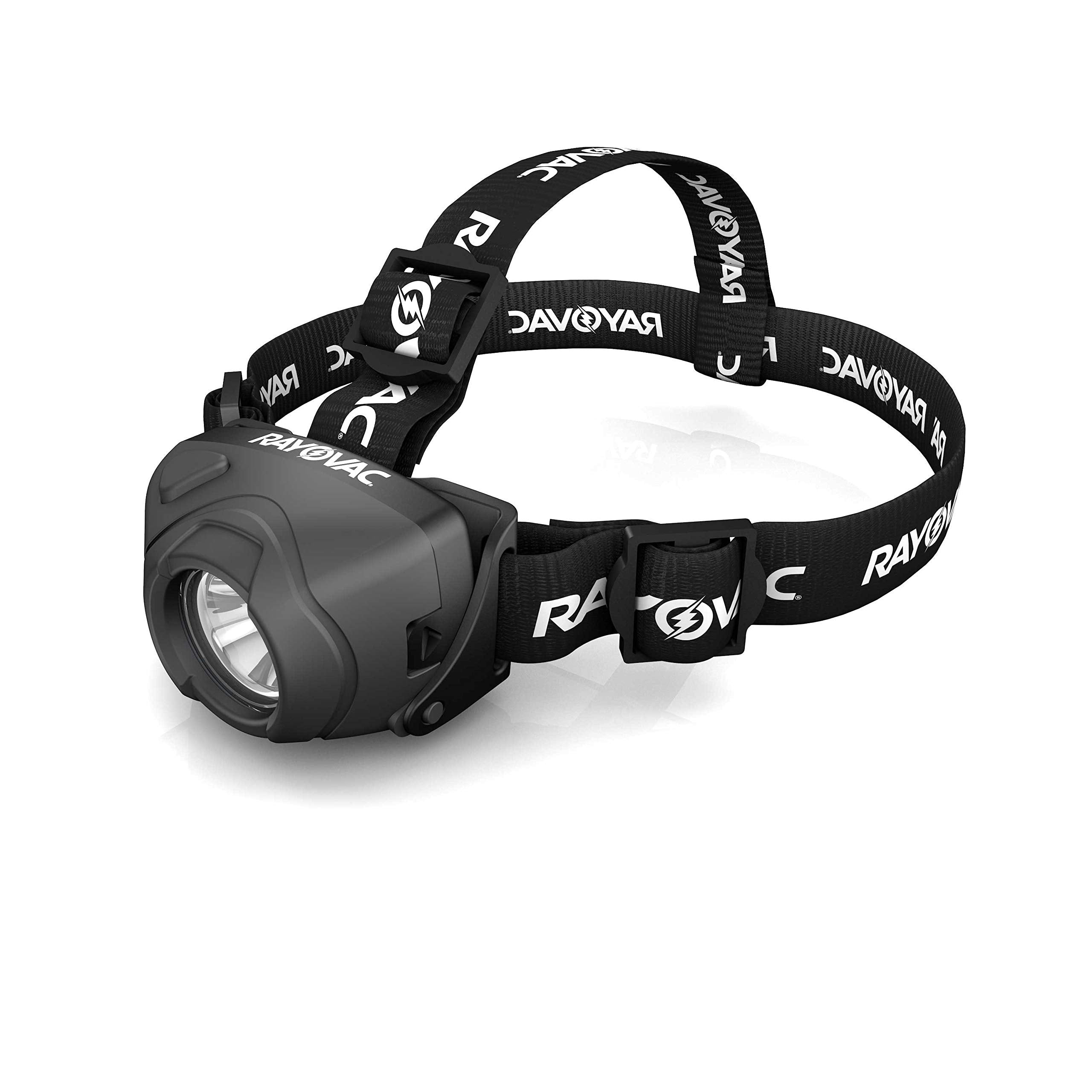 Rayovac LED Headlamp Flashlight, 350 Lumens, Aluminum, Standard Size, Black, Model DIYHPHL3AAA-BTA