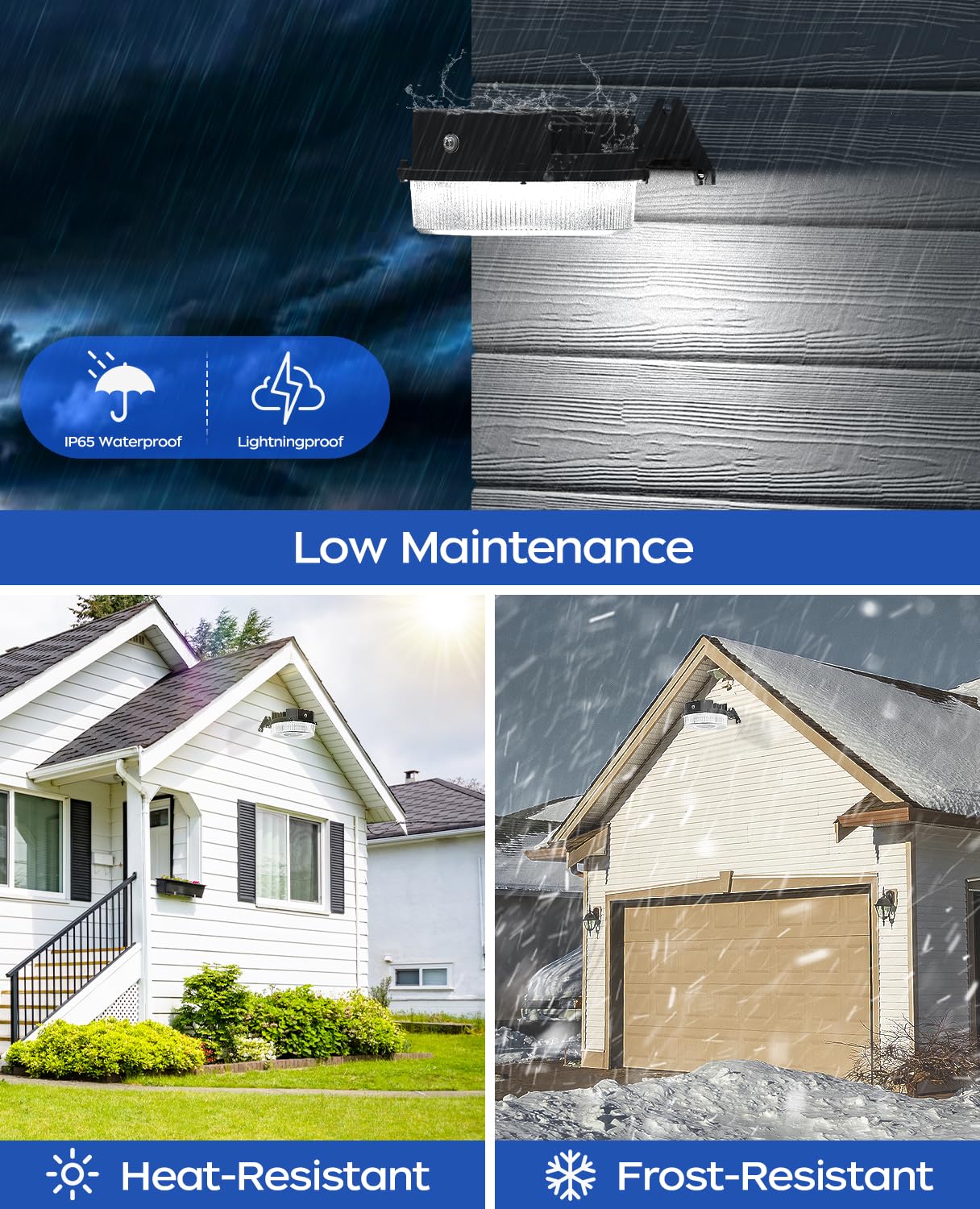 CINOTON LED Barn Light, Dusk to Dawn Outdoor Lighting, 42W 4950LM 5000K Daylight, Exterior Security Flood Light with Photocell,