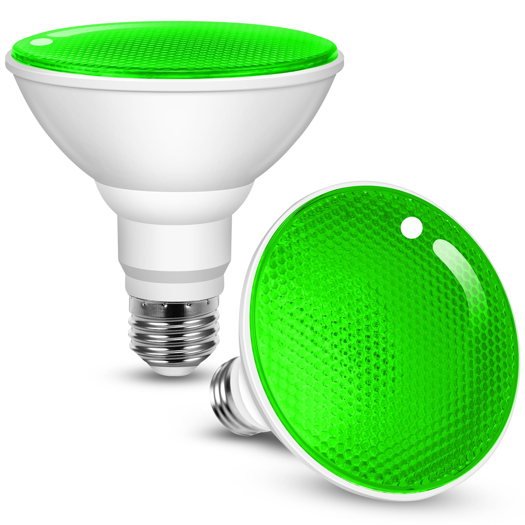 Jandcase Halloween Green Light Bulb Outdoor  Led Par30 Green Flood Lights 12W(100W Equivalent)  E26 Colored Light Bulbs For Porch Home Lighting  Theme Party Decor  Courtyard  Not-Dimmable  2 Pack
