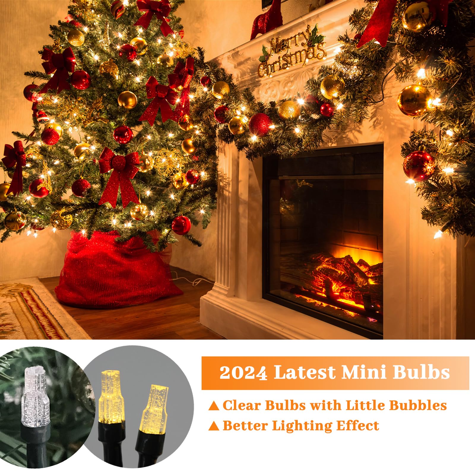 Elavika 2 Pack 20ft Battery Operated Christmas Lights with Remote, 50 LED String Lights with 8 Modes, Timer, Waterproof Fairy Li