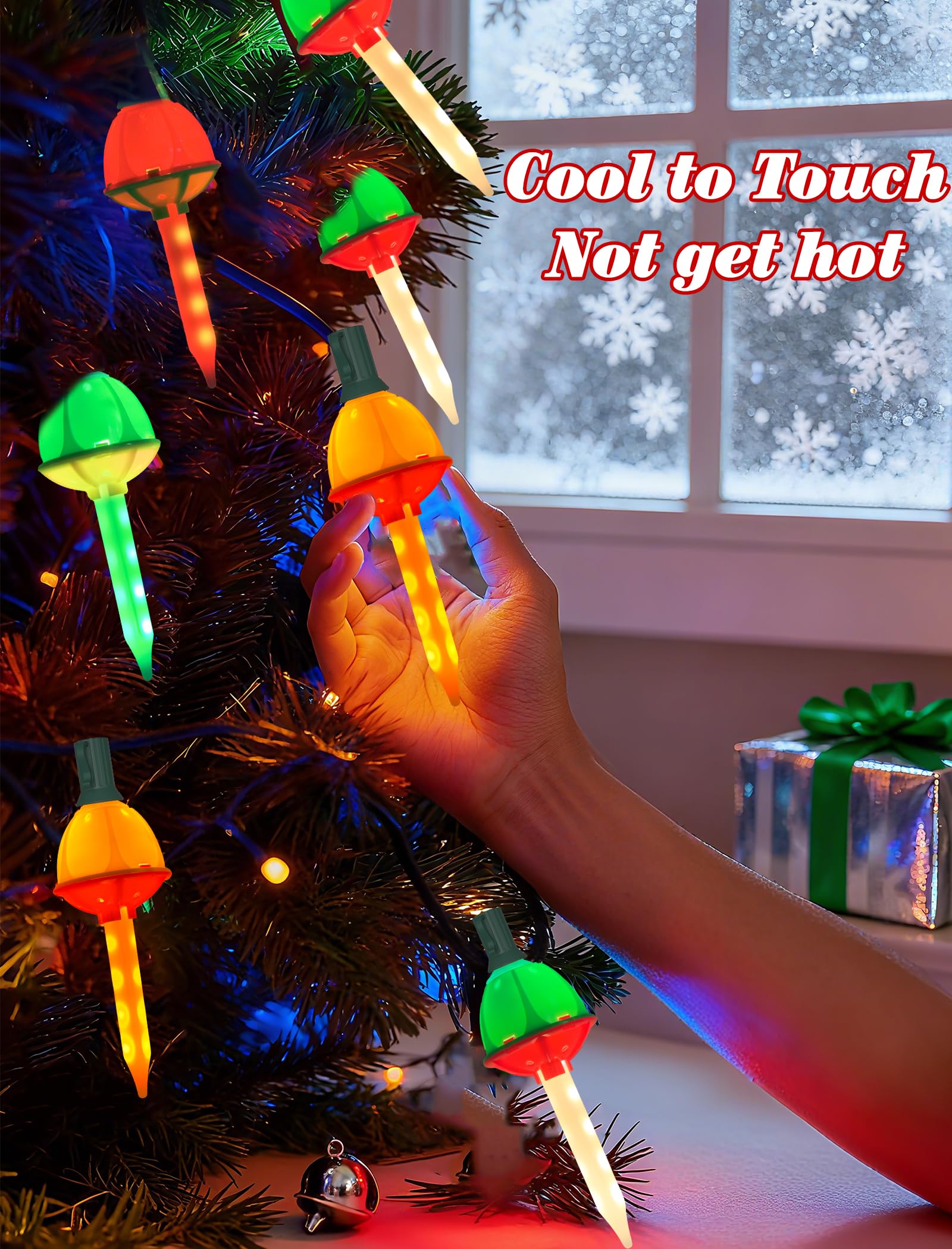 8 Pack Christmas Bubble Lights Replacement Bulbs  Led Multicolor Bubble Lights With Red Green White Yellow Led Bubble Light Replacement Bulbs For Xmas Tree Decor  0.6 Watts  C7/E12 Candelabra Base