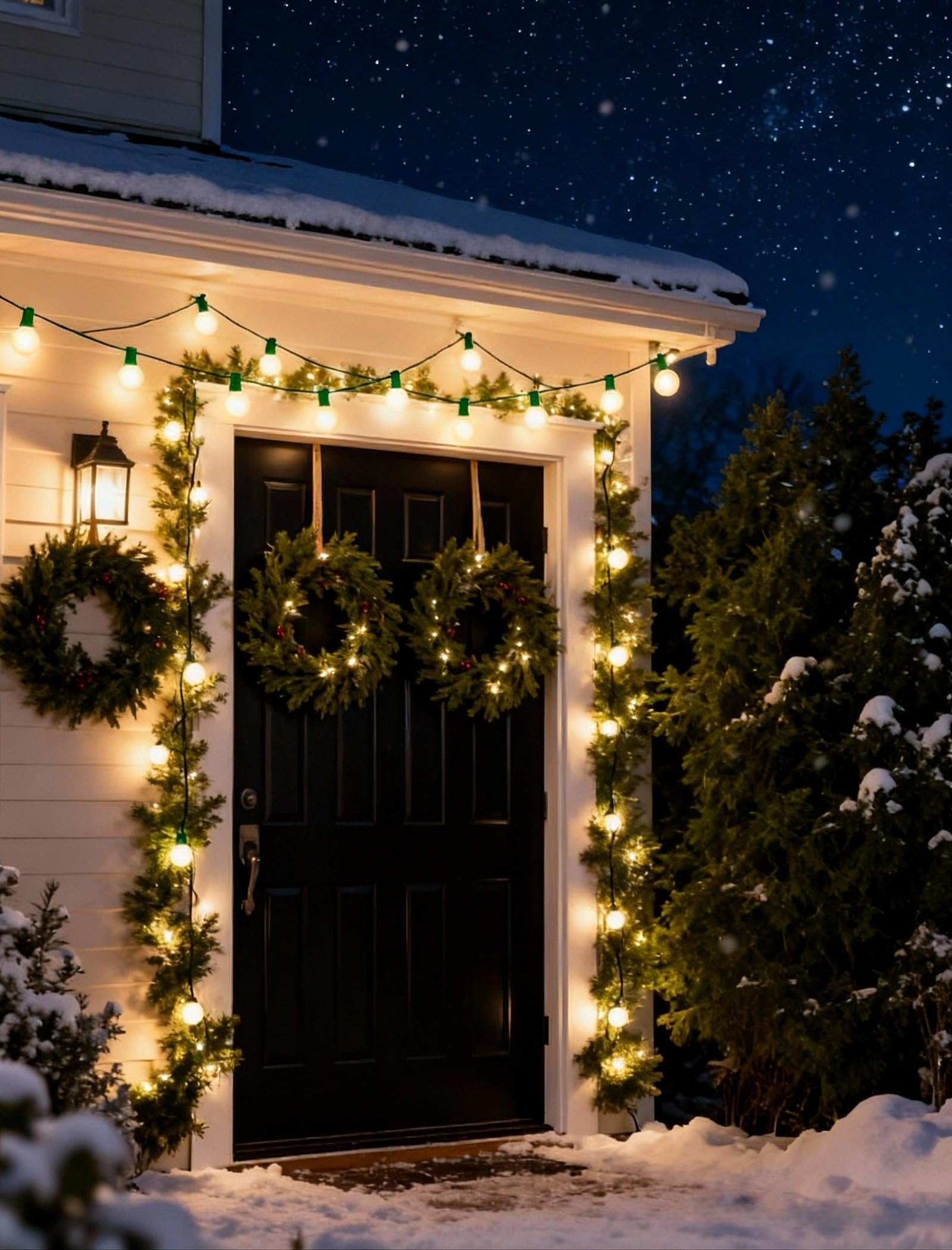 G40 Christmas Lights 25Ft Frosted Christmas Lights With 27 Edison Incandescent Round Bulbs Connectable Globe Light For Indoor/Outdoor Tree Holiday Party Garden Decor Green Wire